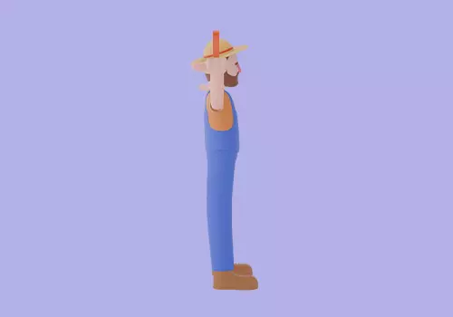 Stylized 3D Farmer Man Character-Cartoon Male Holding Map Pins  3D model_5