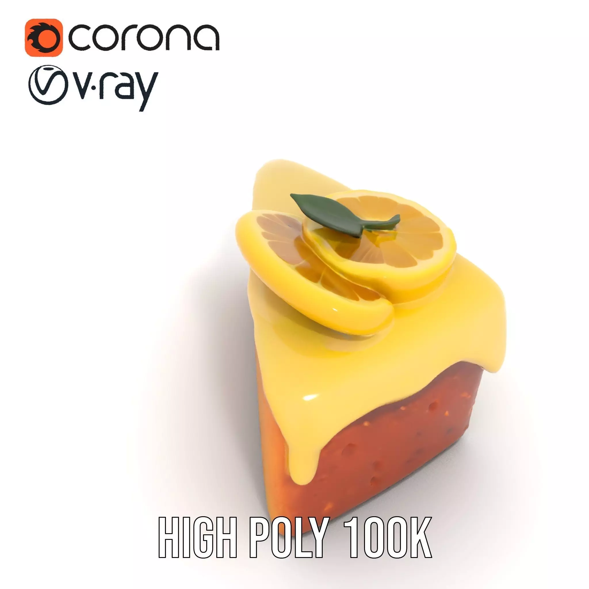 Lemon Slice Cake model pack Low-poly 3D model_15