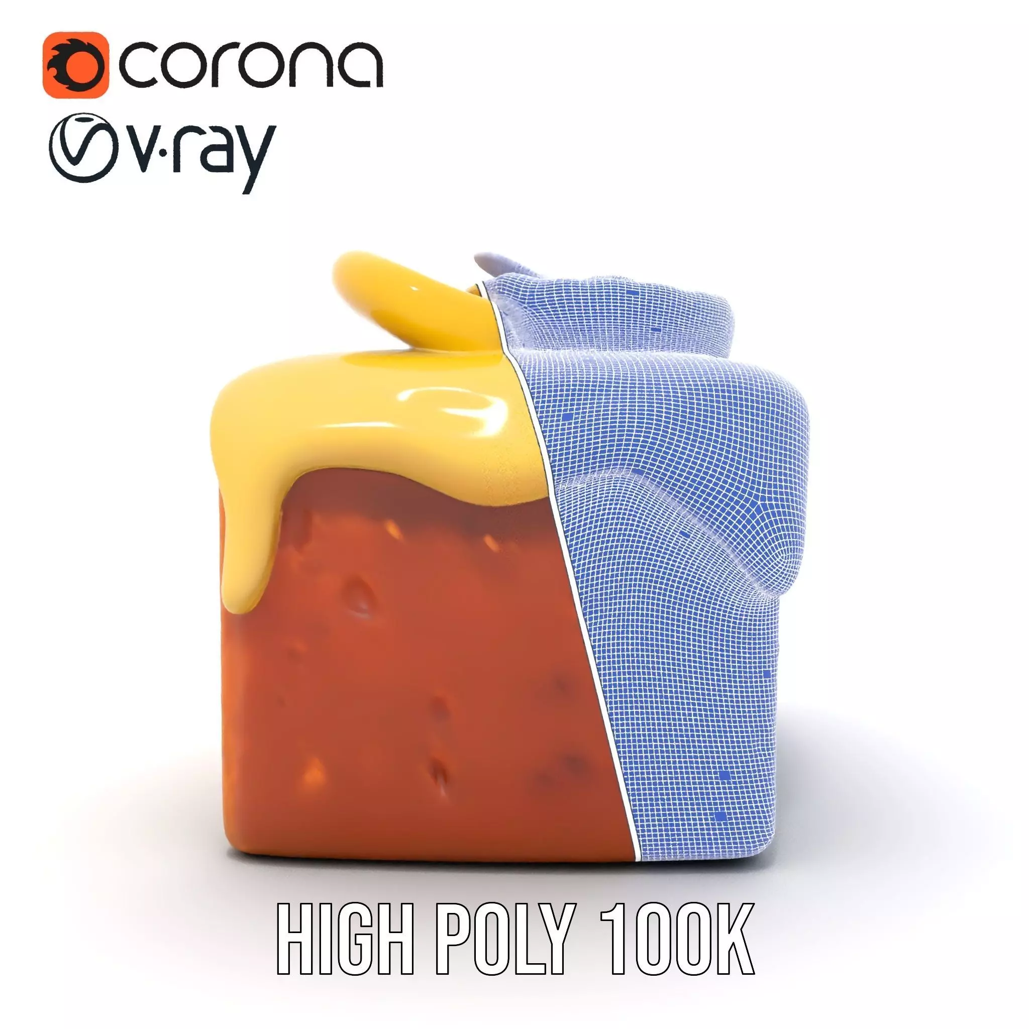 Lemon Slice Cake model pack Low-poly 3D model_23