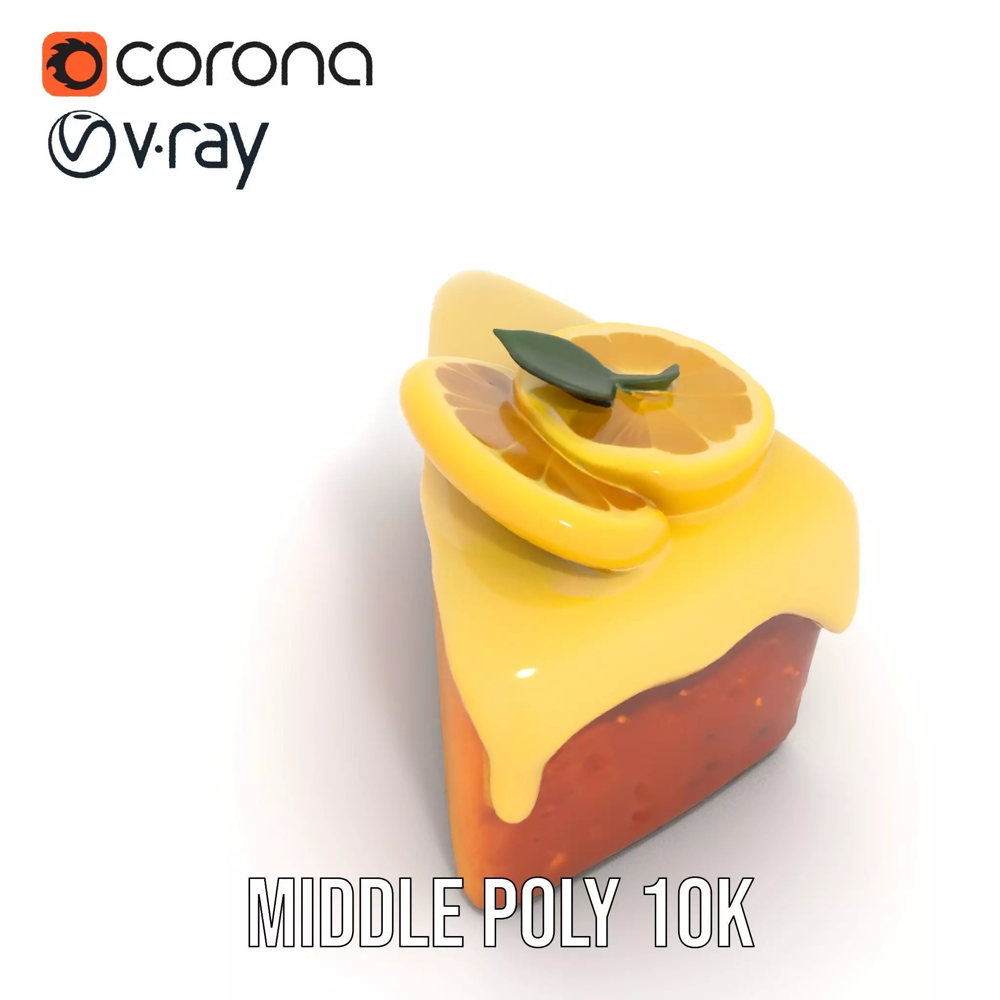 Lemon Slice Cake model pack Low-poly 3D model_5