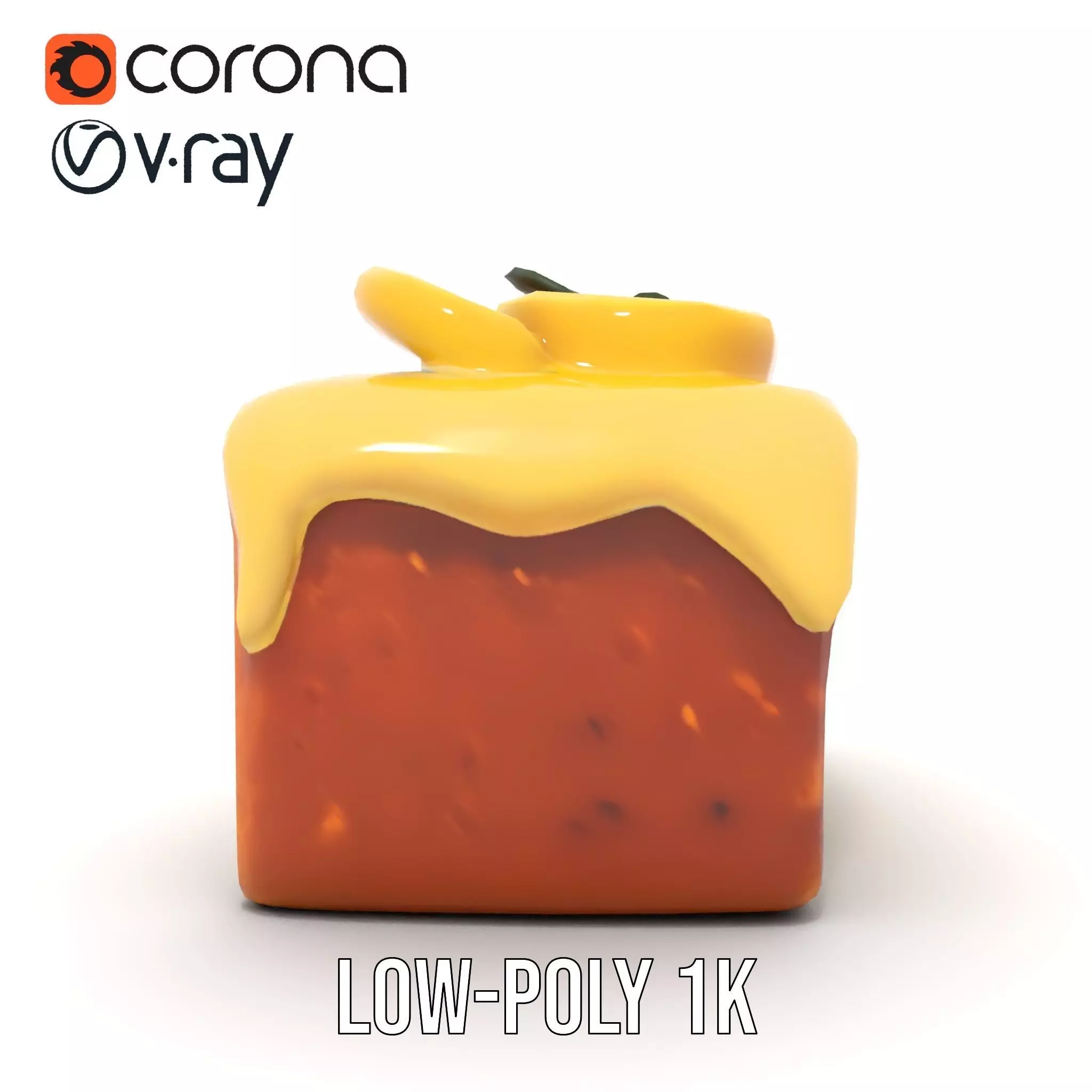 Lemon Slice Cake model pack Low-poly 3D model_17