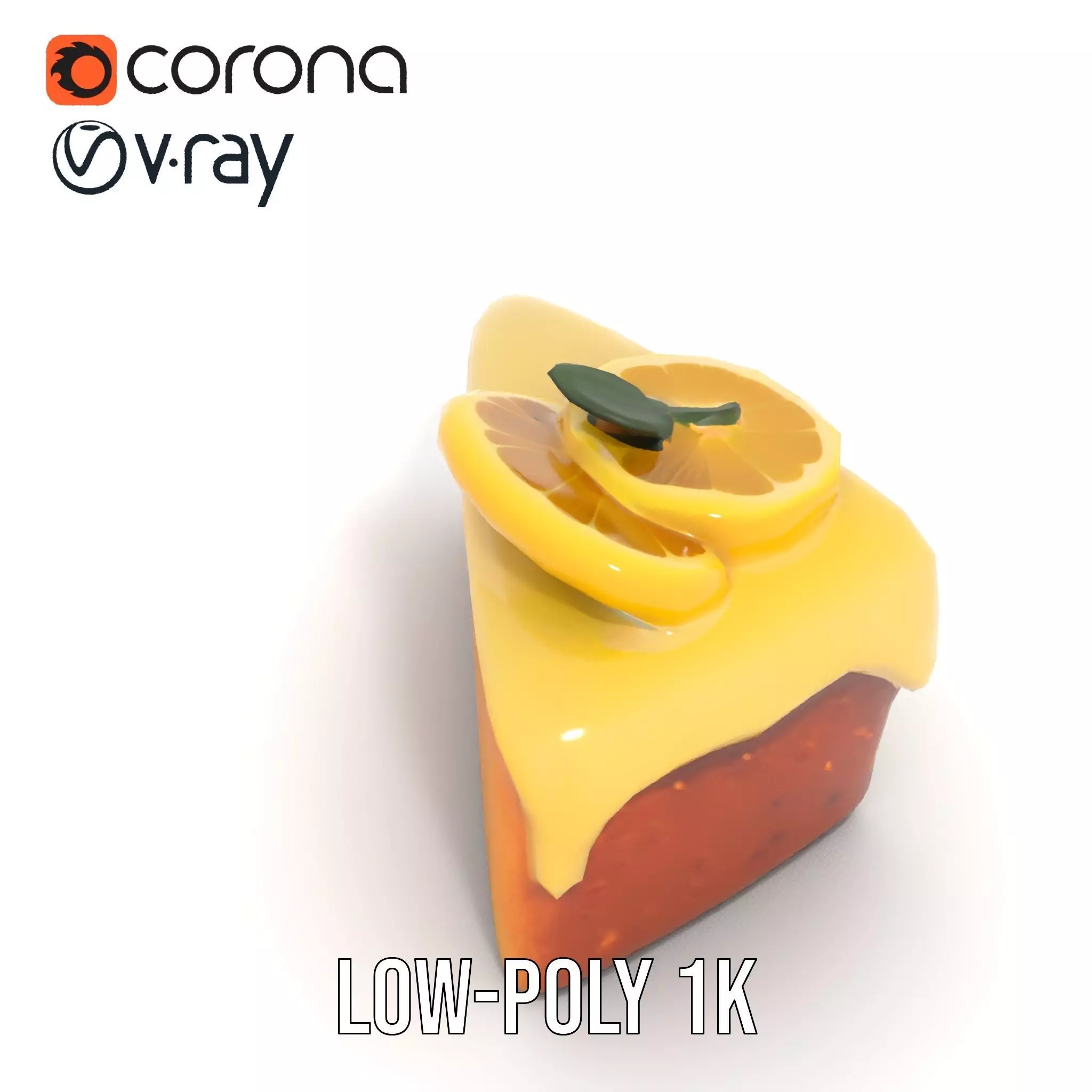 Lemon Slice Cake model pack Low-poly 3D model_7