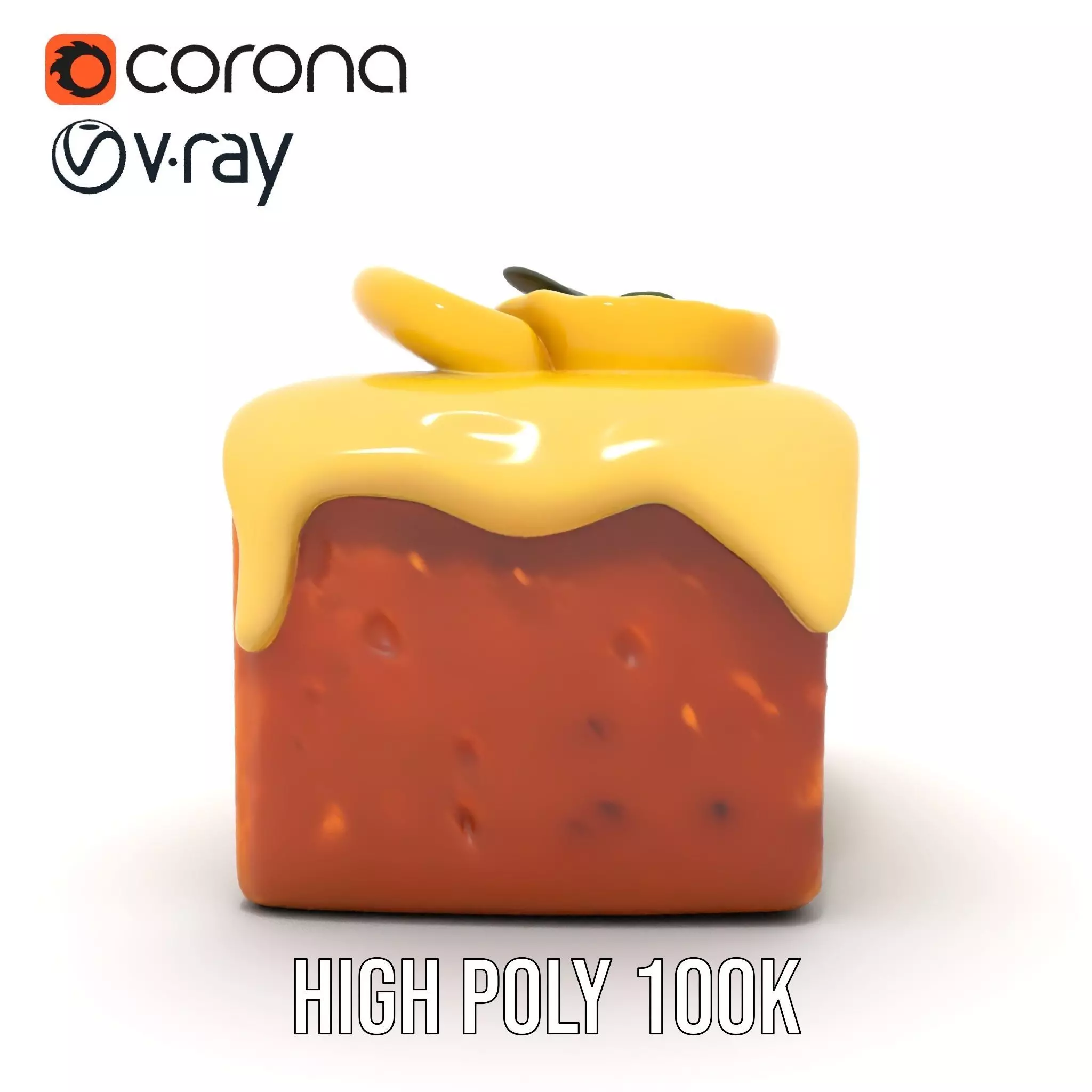 Lemon Slice Cake model pack Low-poly 3D model_26