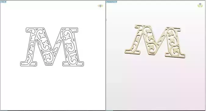 M letter pendant 3D print model