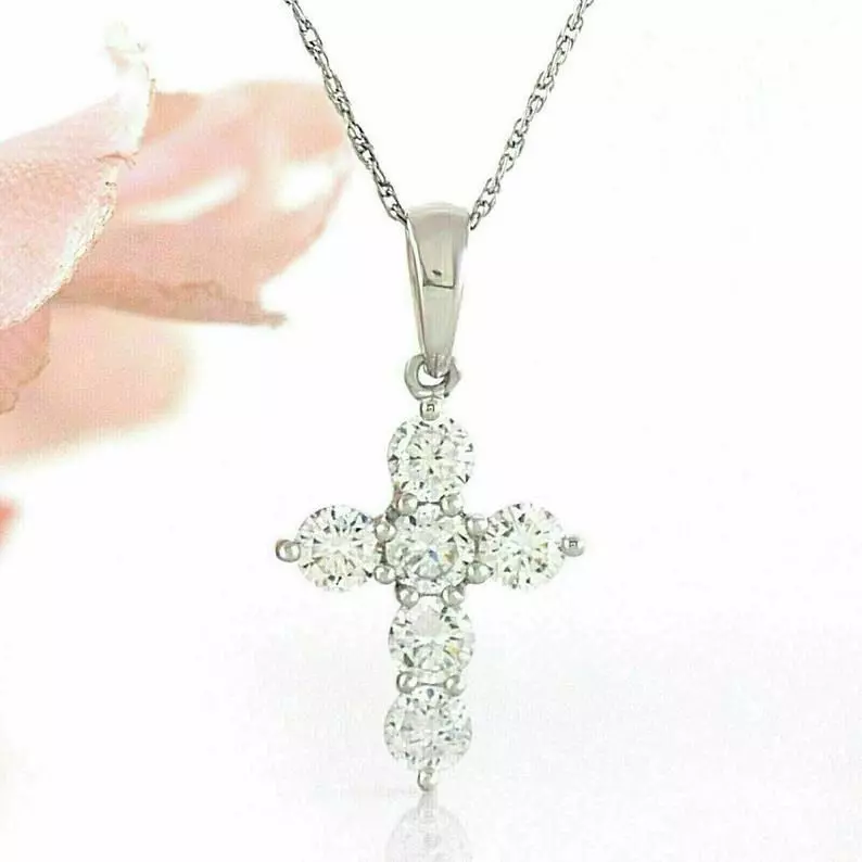 Elegant cross pendant 3D print model_3