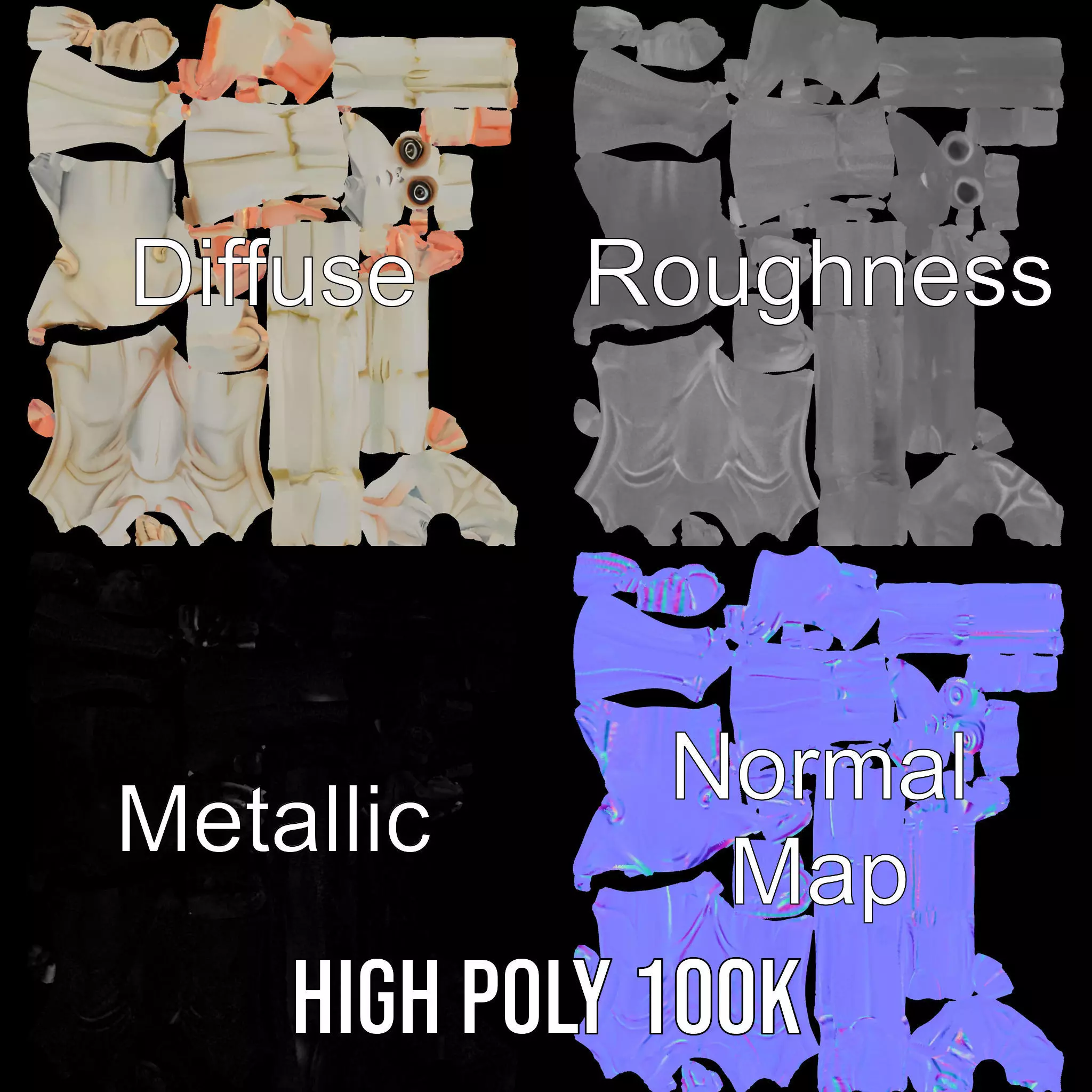 Alien Character model pack Low-poly 3D model_4