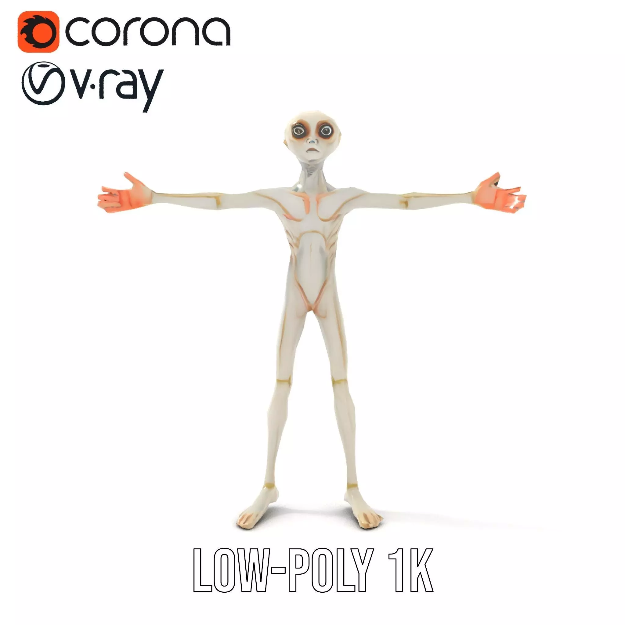 Alien Character model pack Low-poly 3D model_23