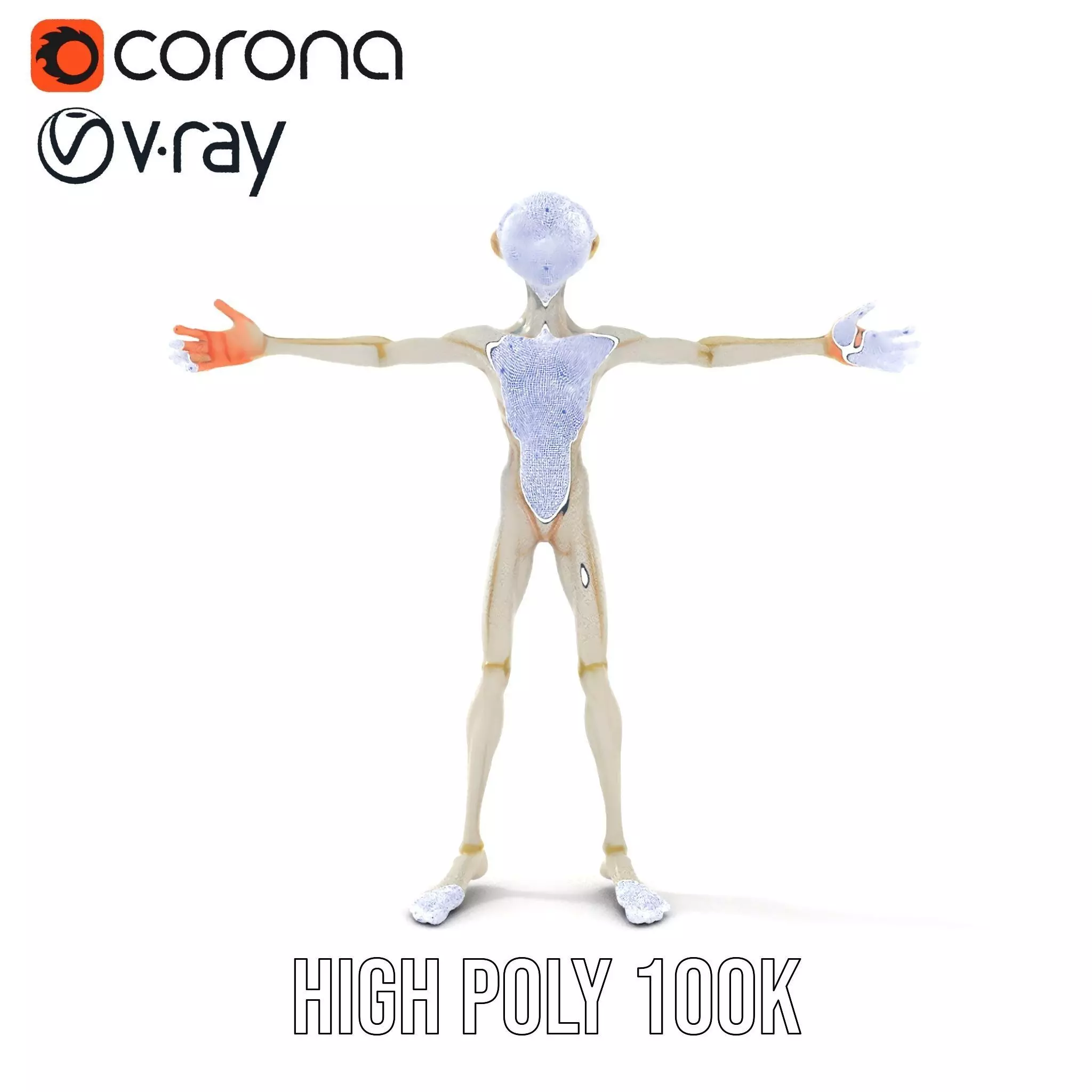 Alien Character model pack Low-poly 3D model_35