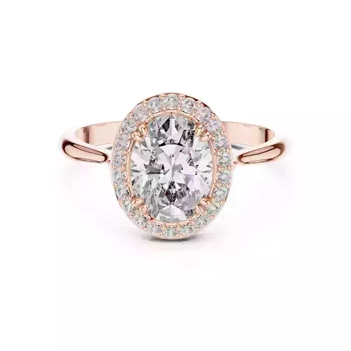 Oval Cut Halo Diamond Engagement Wedding Ring 3DM STL Video