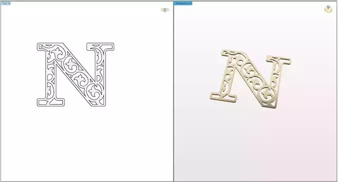 N letter pendant 3D print model