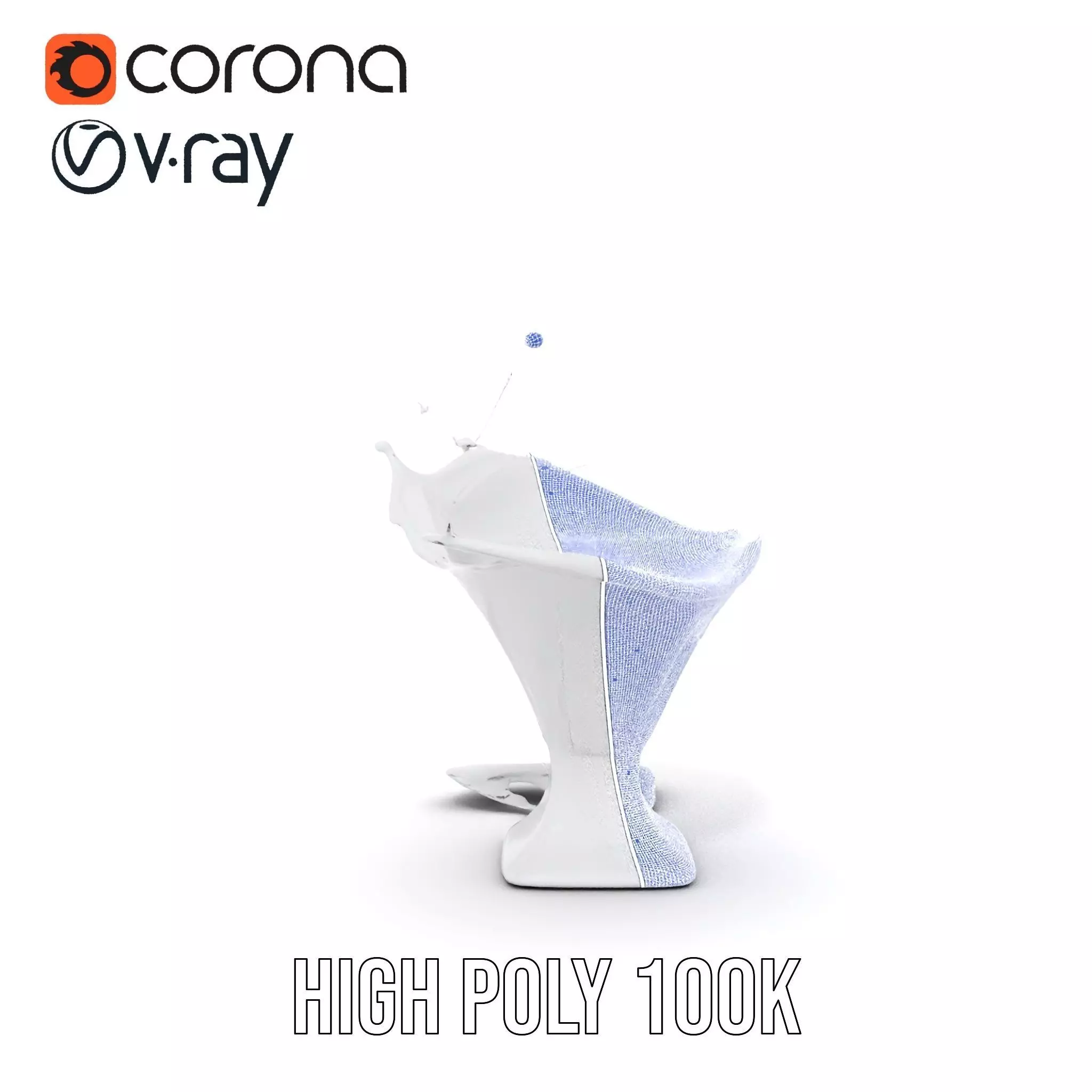 Crystal Splash Glass model pack Low-poly 3D model_35