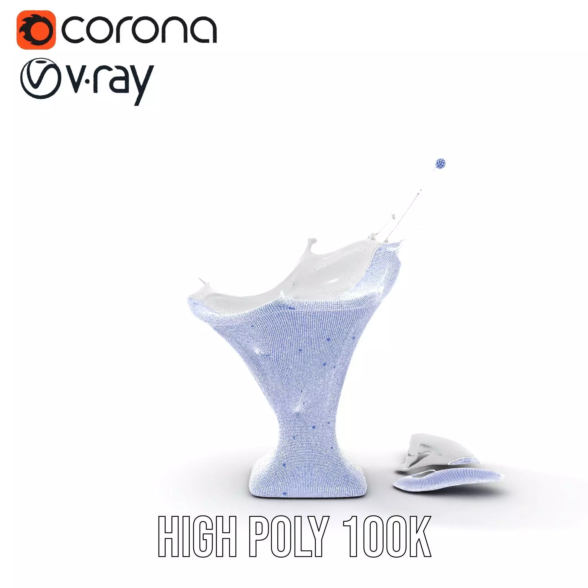 Crystal Splash Glass model pack Low-poly 3D model_26