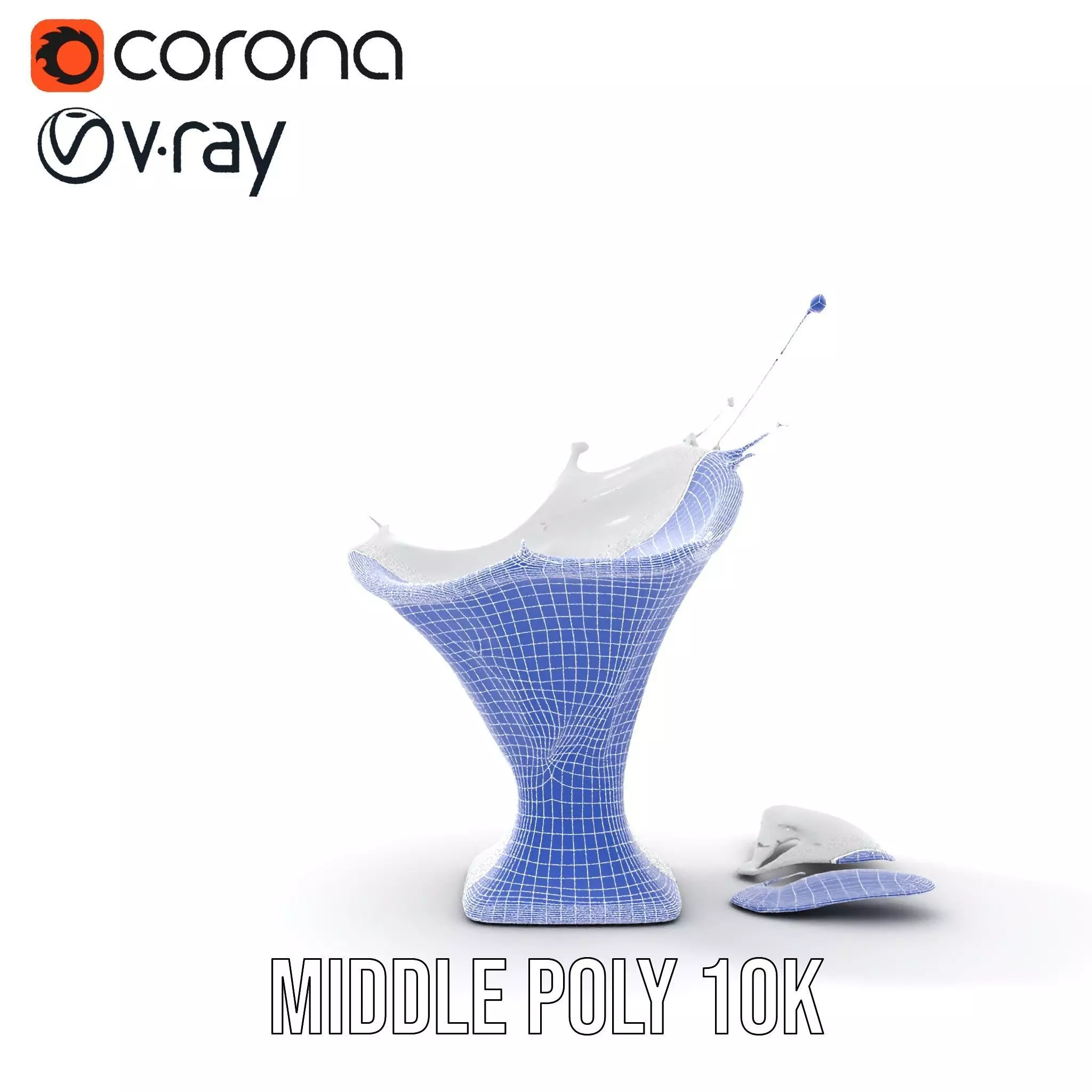 Crystal Splash Glass model pack Low-poly 3D model_14