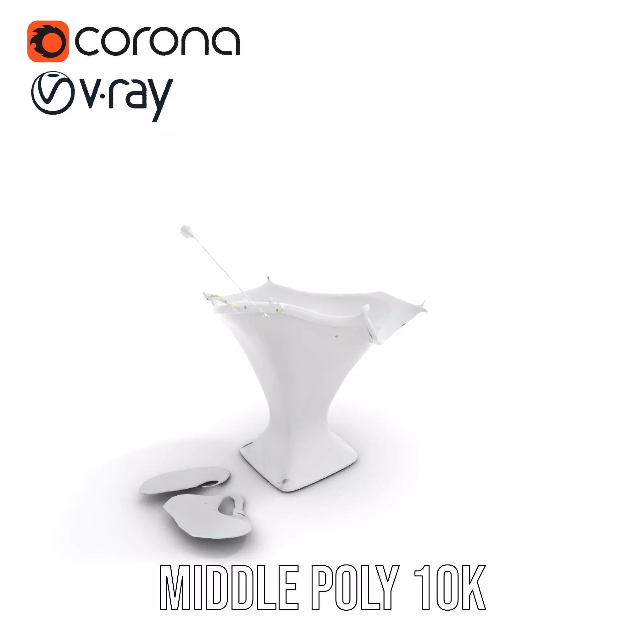 Crystal Splash Glass model pack Low-poly 3D model_6