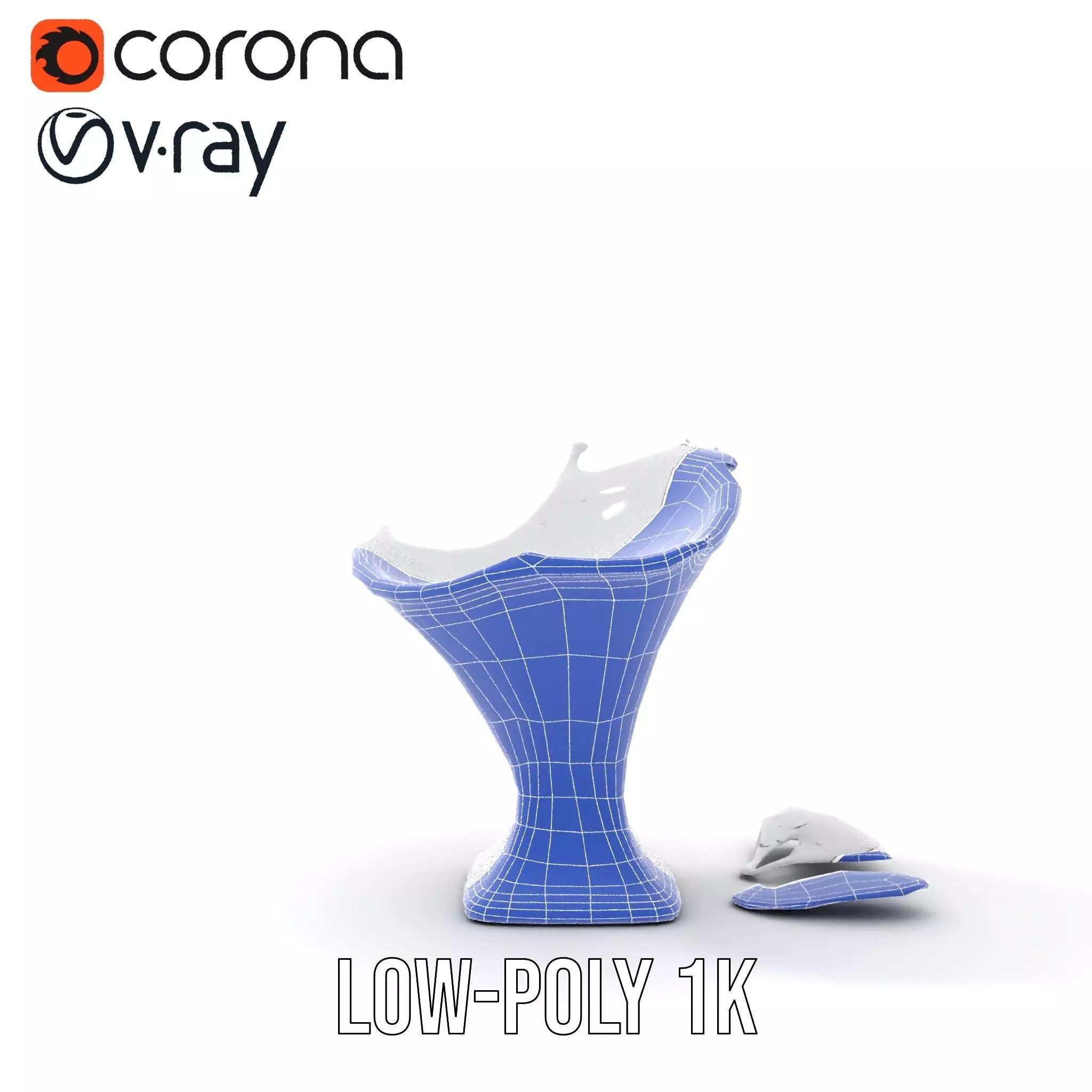 Crystal Splash Glass model pack Low-poly 3D model_12