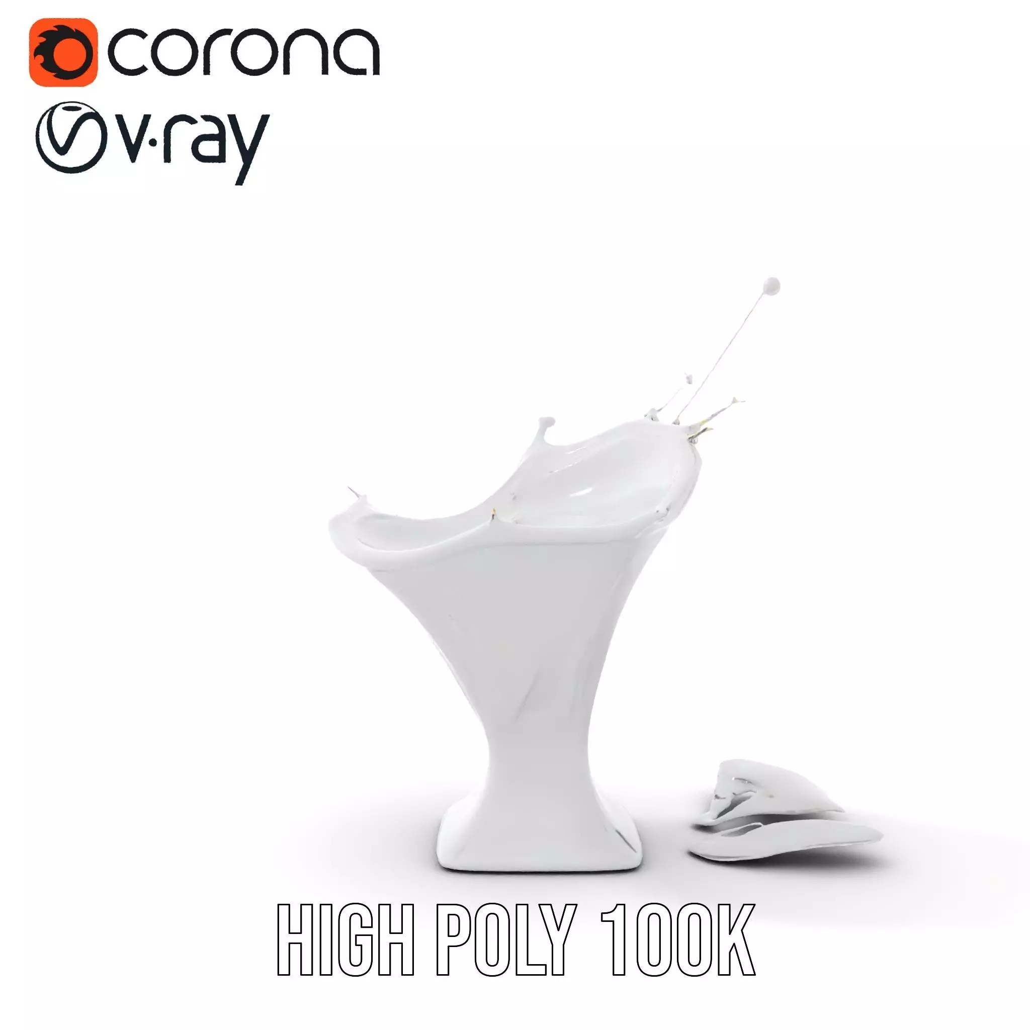 Crystal Splash Glass model pack Low-poly 3D model_23