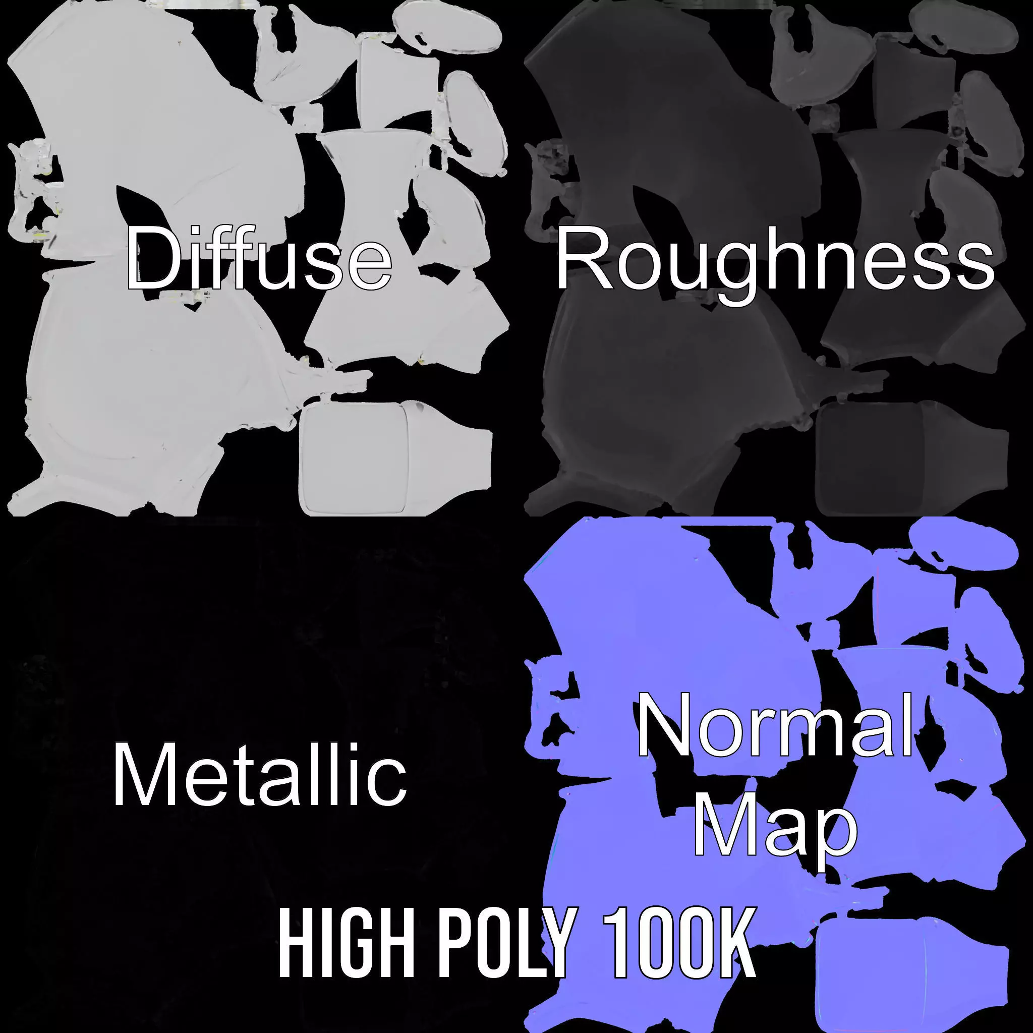 Crystal Splash Glass model pack Low-poly 3D model_4