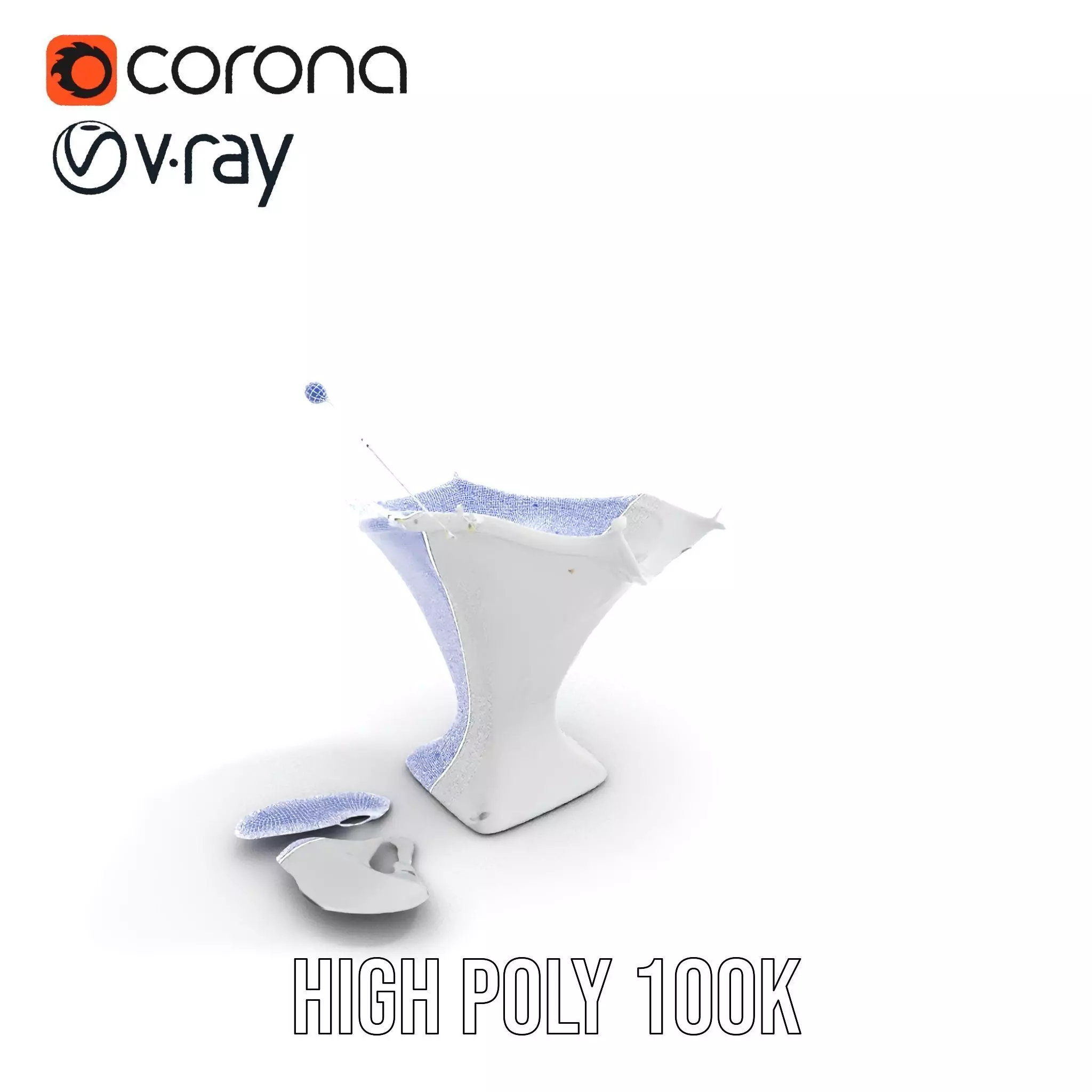 Crystal Splash Glass model pack Low-poly 3D model_29