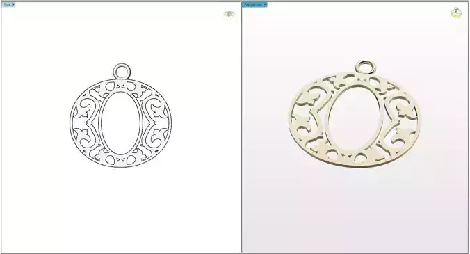 O letter pendant 3D print model