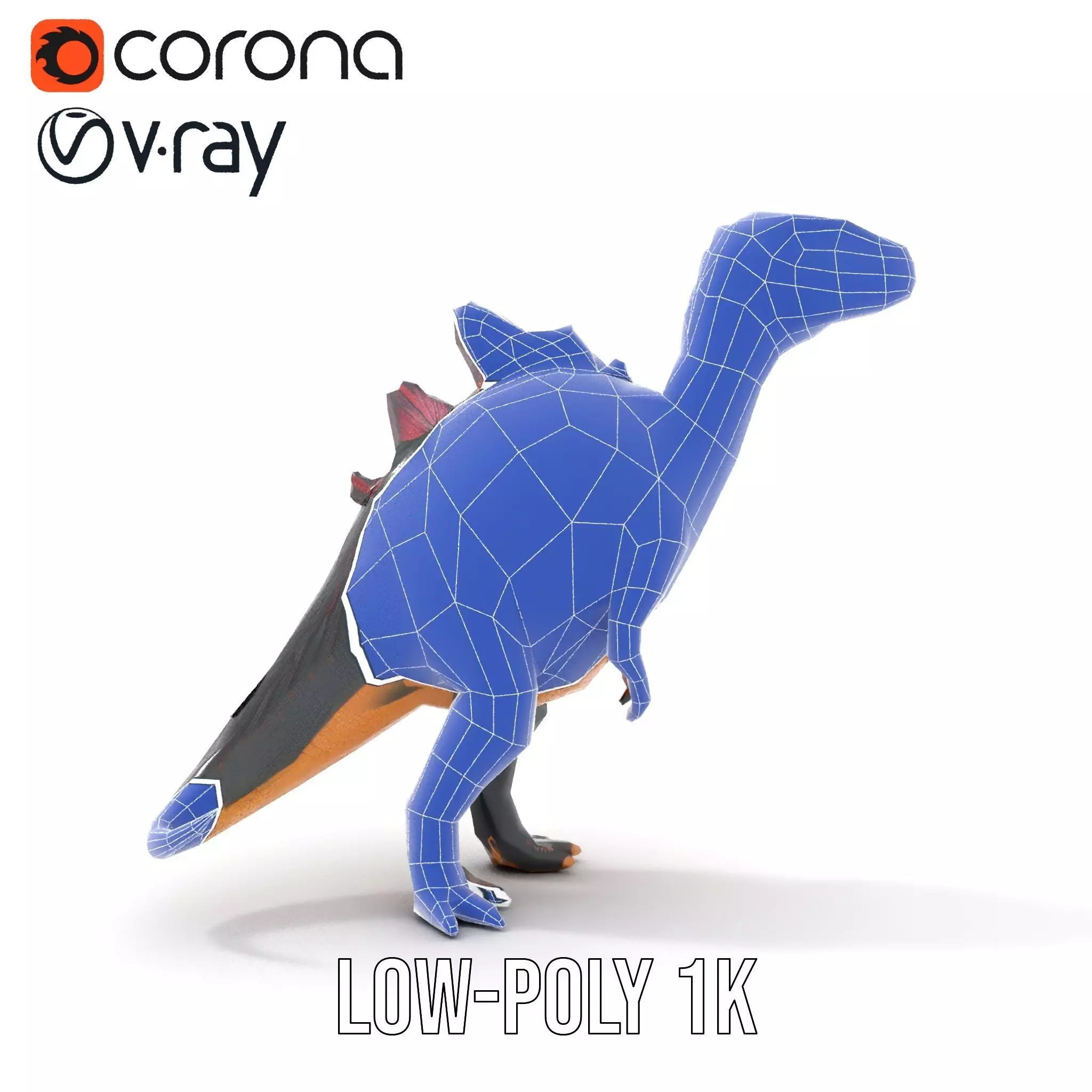 Spiky Dinosaur model pack Low-poly 3D model_13