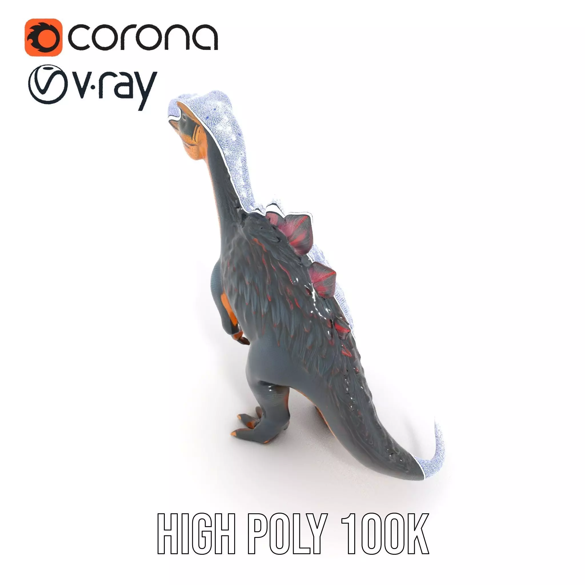 Spiky Dinosaur model pack Low-poly 3D model_33
