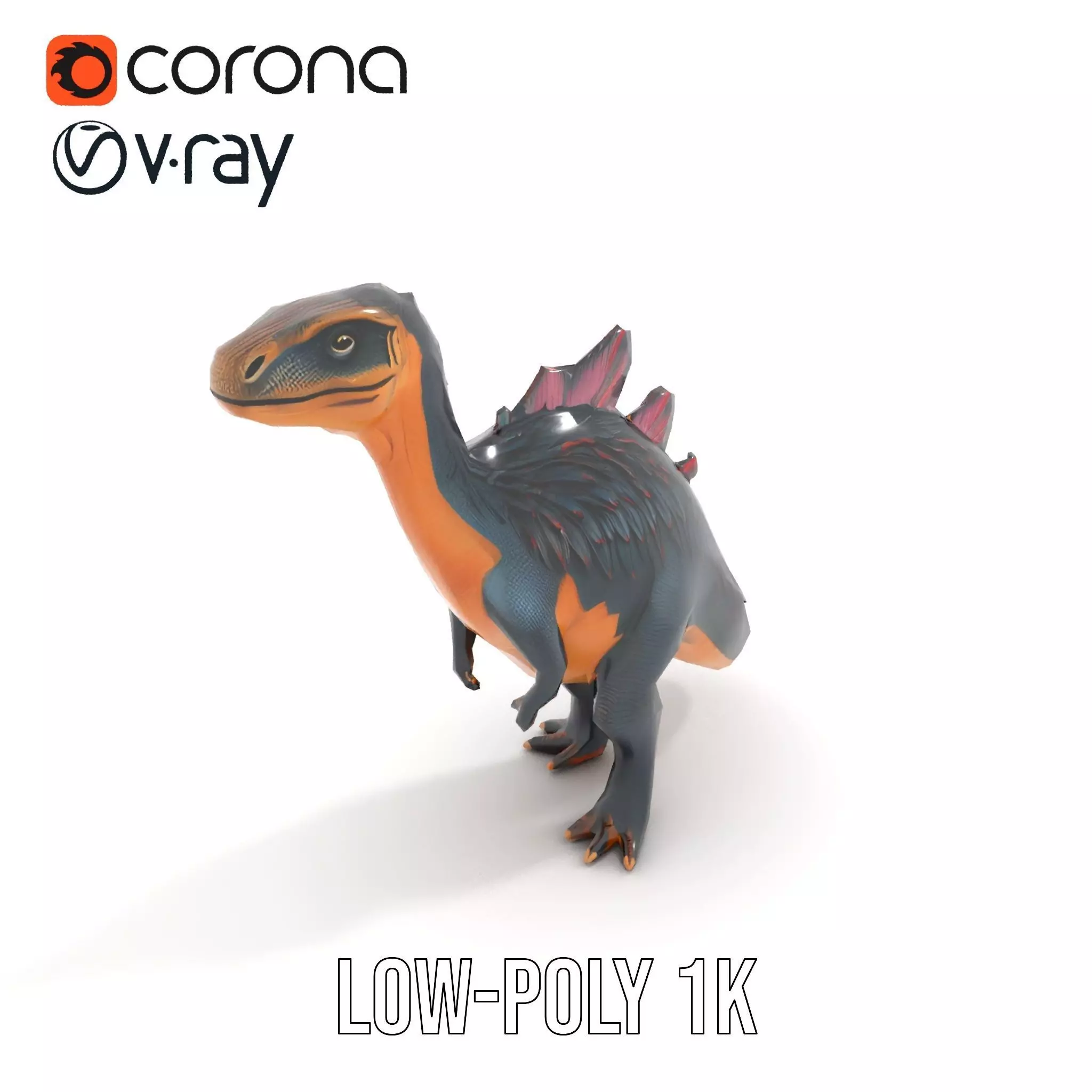 Spiky Dinosaur model pack Low-poly 3D model_20
