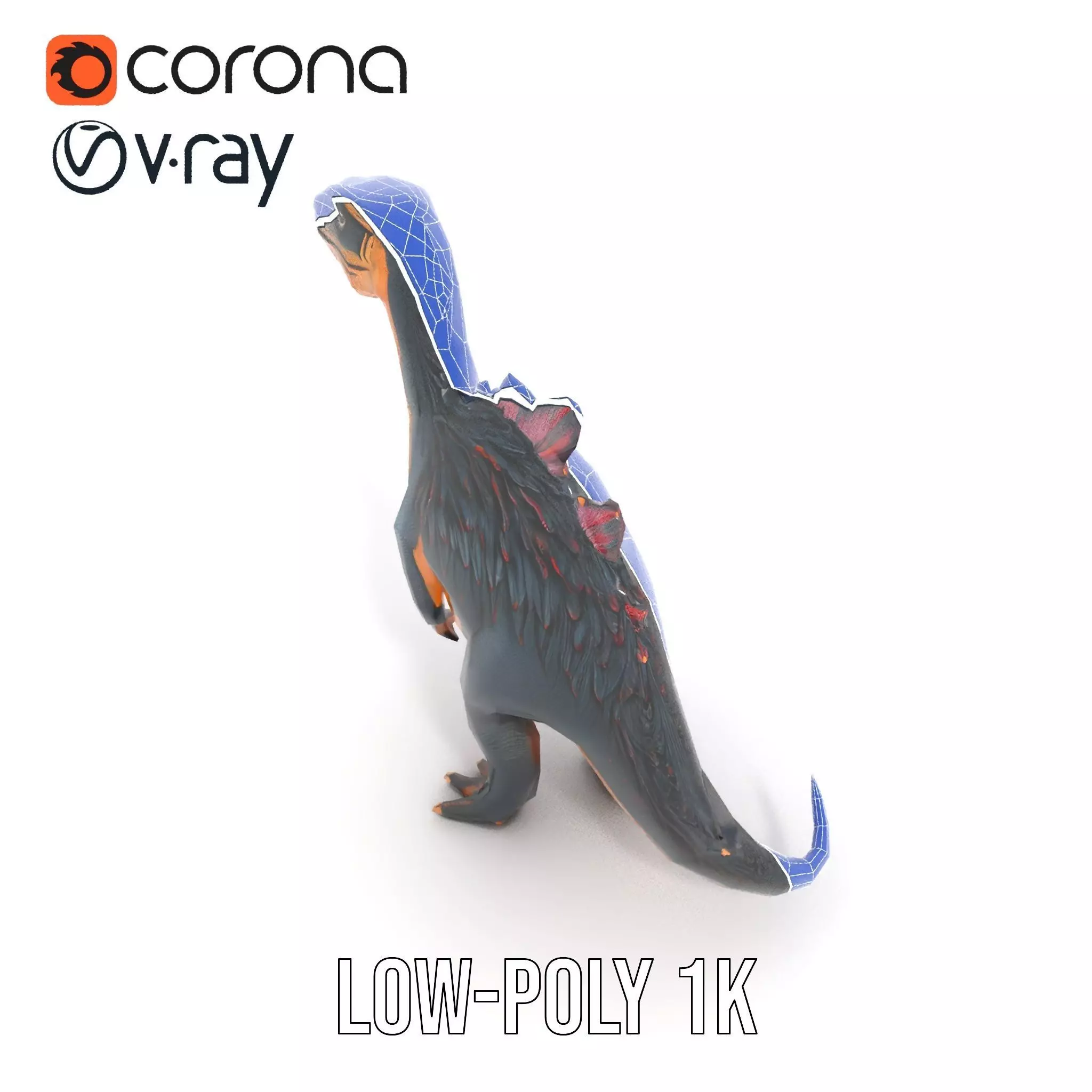 Spiky Dinosaur model pack Low-poly 3D model_23