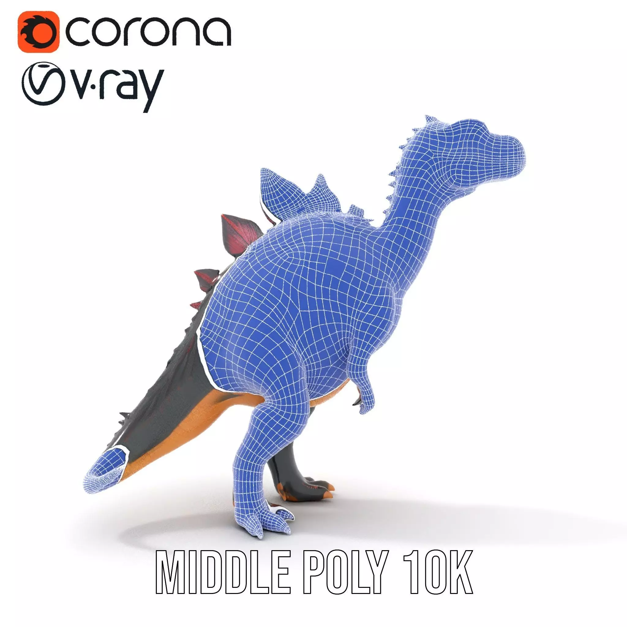 Spiky Dinosaur model pack Low-poly 3D model_30