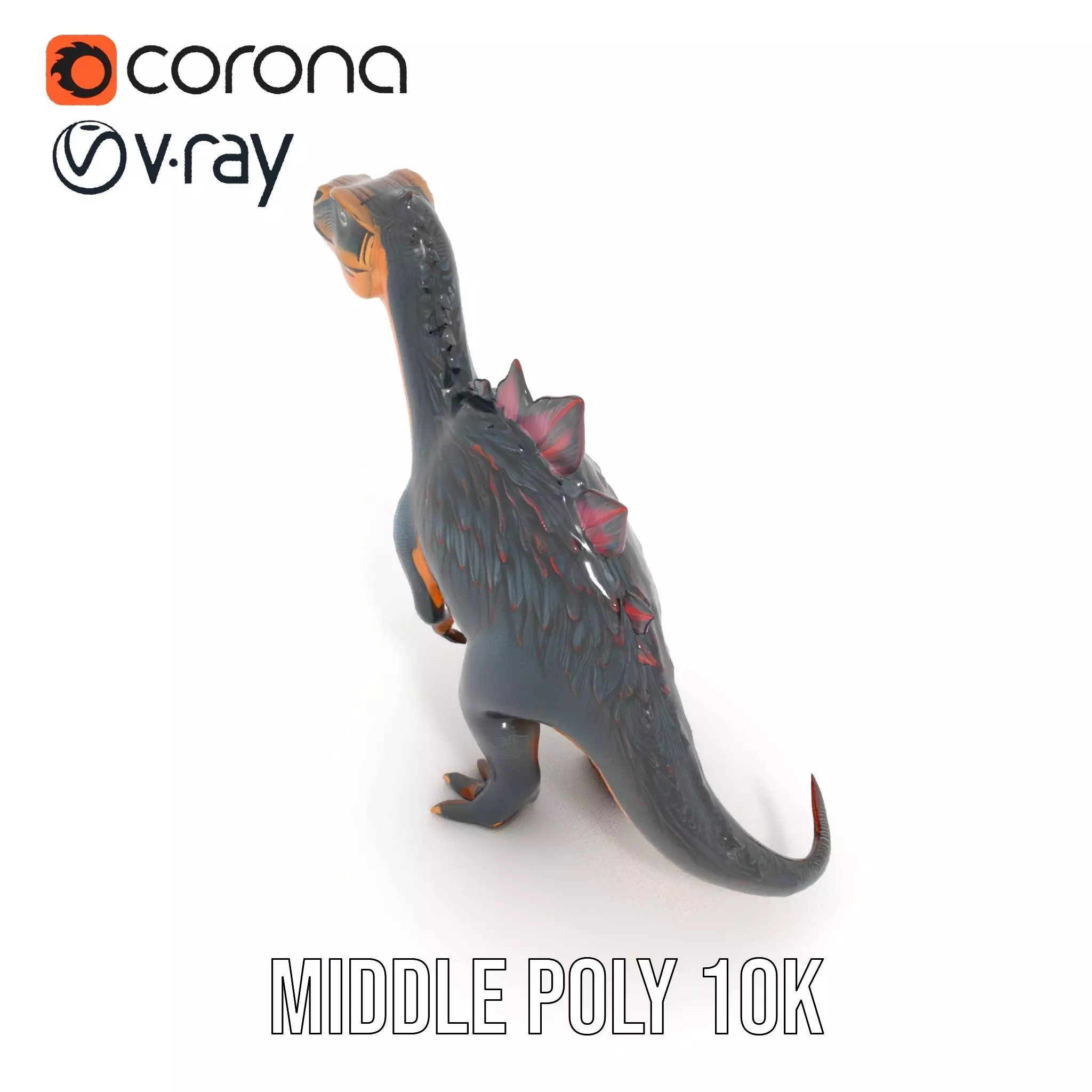 Spiky Dinosaur model pack Low-poly 3D model_19