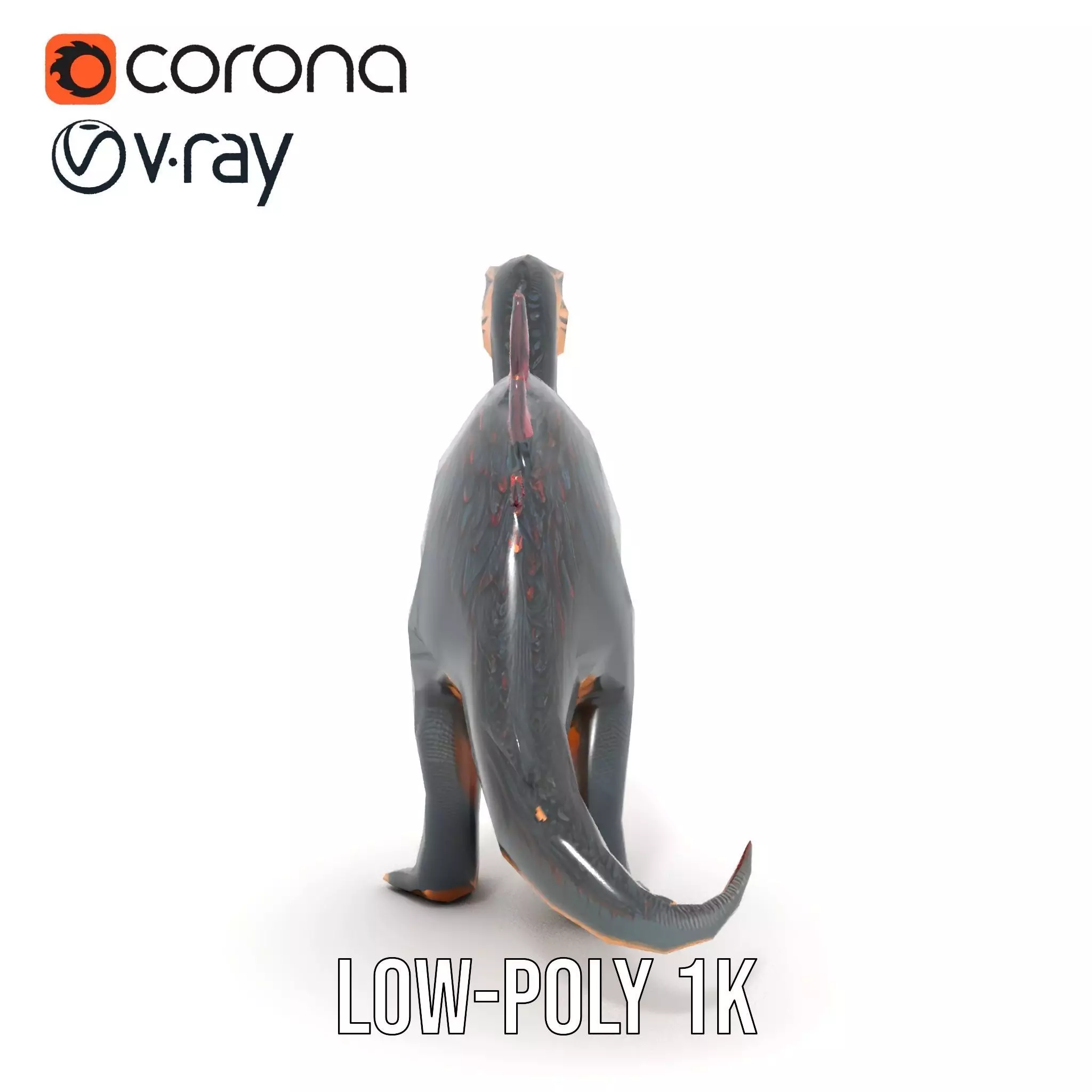 Spiky Dinosaur model pack Low-poly 3D model_15