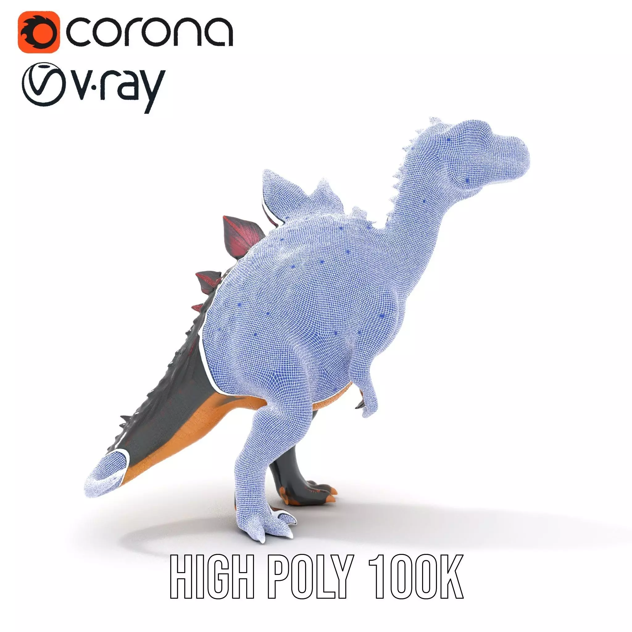 Spiky Dinosaur model pack Low-poly 3D model_34