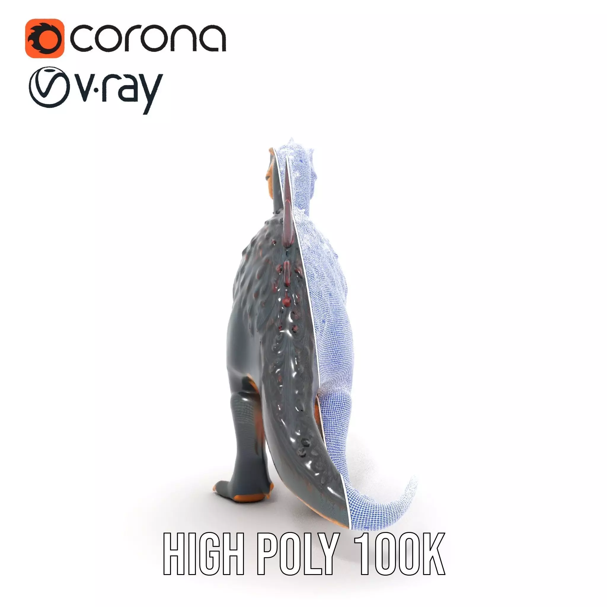 Spiky Dinosaur model pack Low-poly 3D model_35
