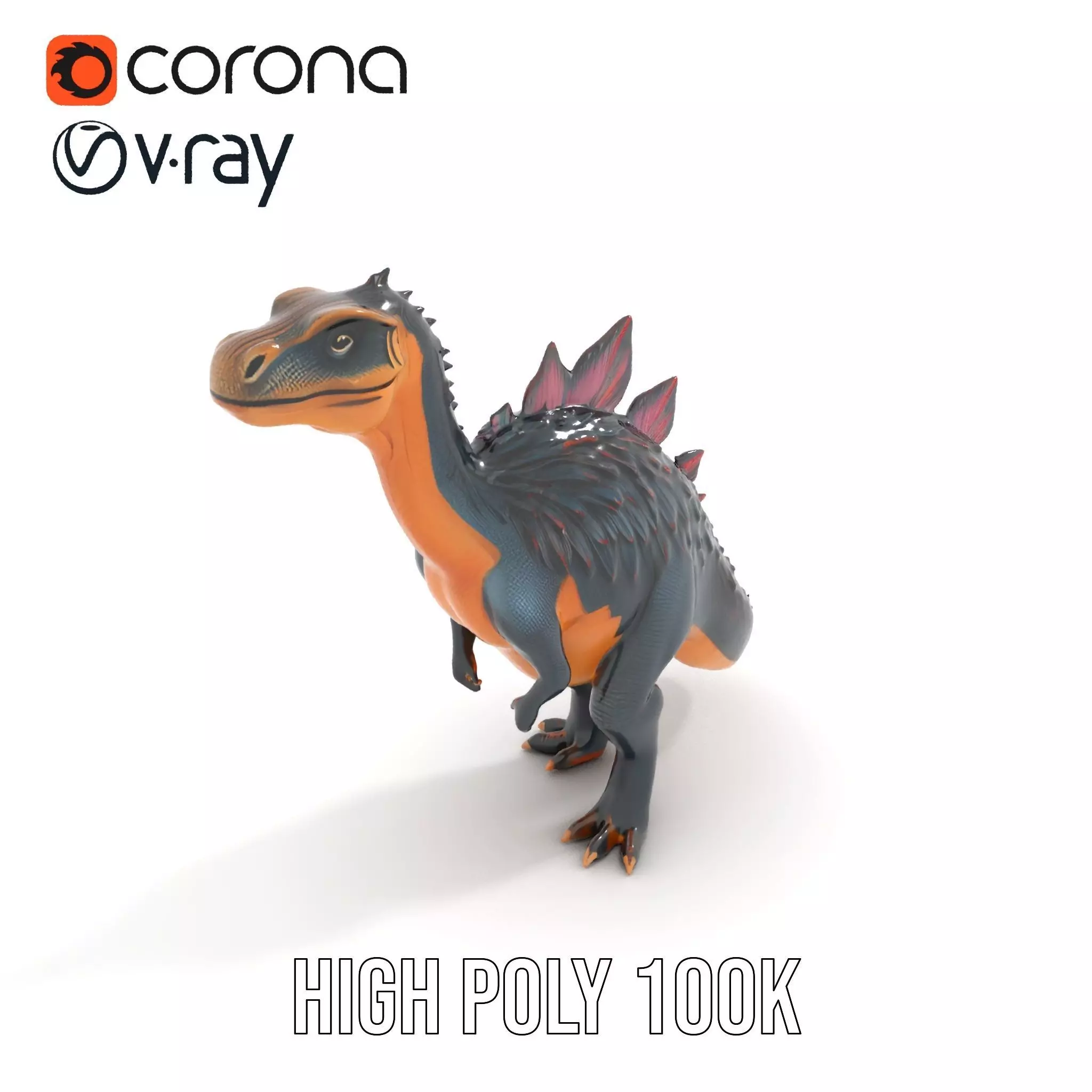 Spiky Dinosaur model pack Low-poly 3D model_32