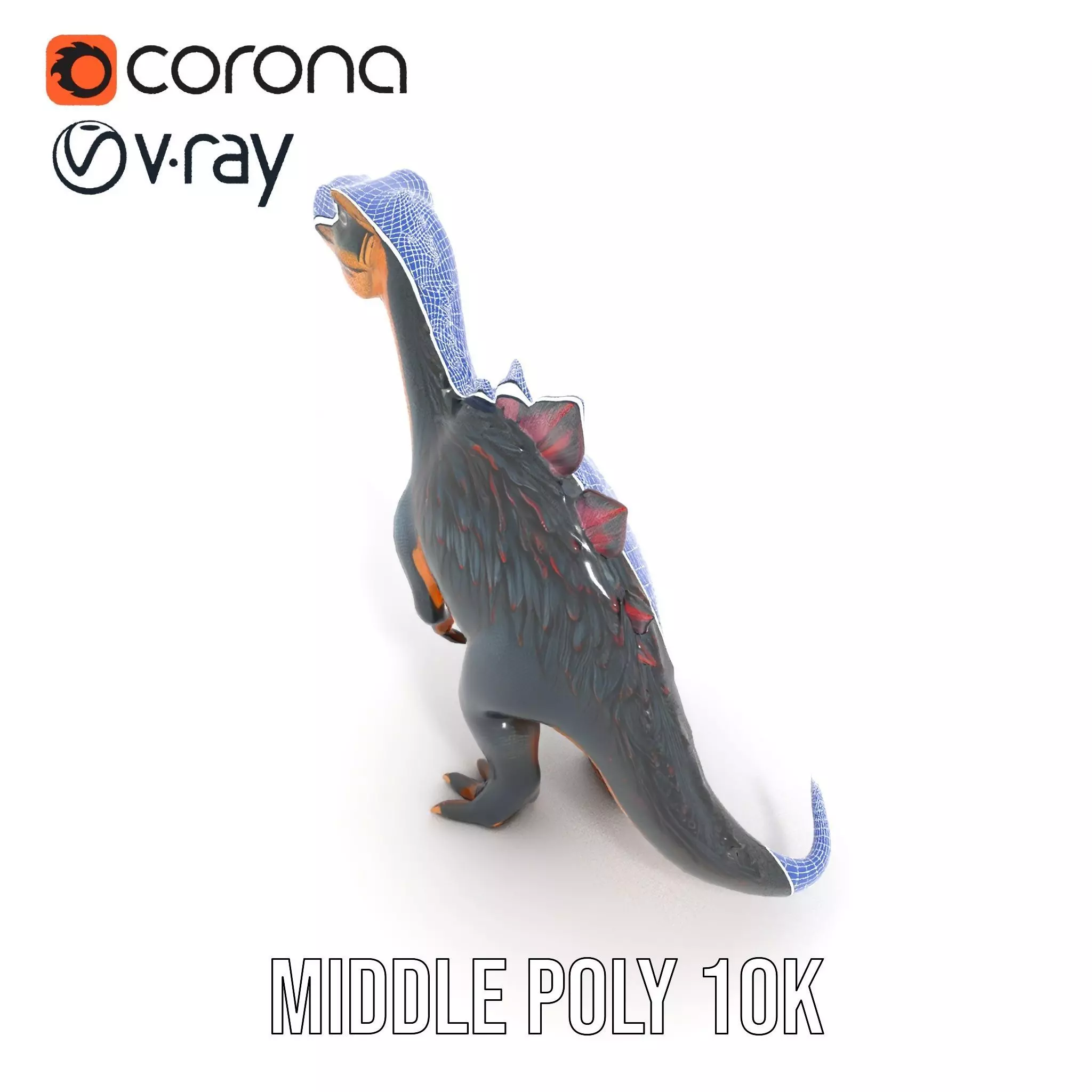 Spiky Dinosaur model pack Low-poly 3D model_27
