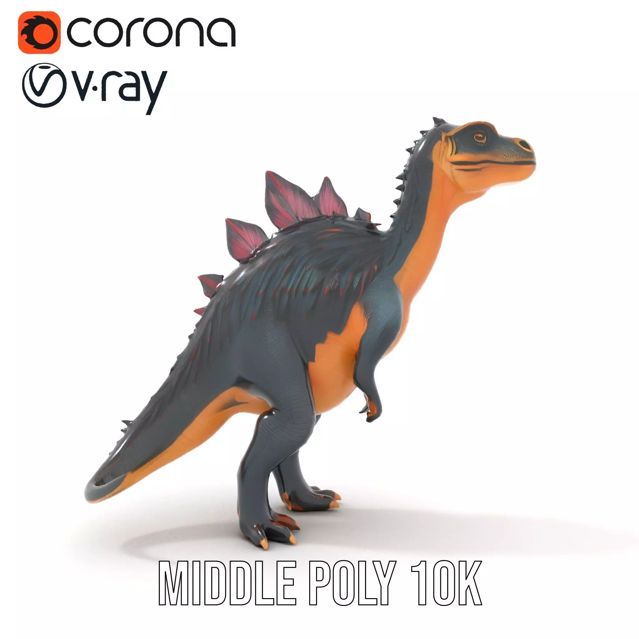 Spiky Dinosaur model pack Low-poly 3D model_22