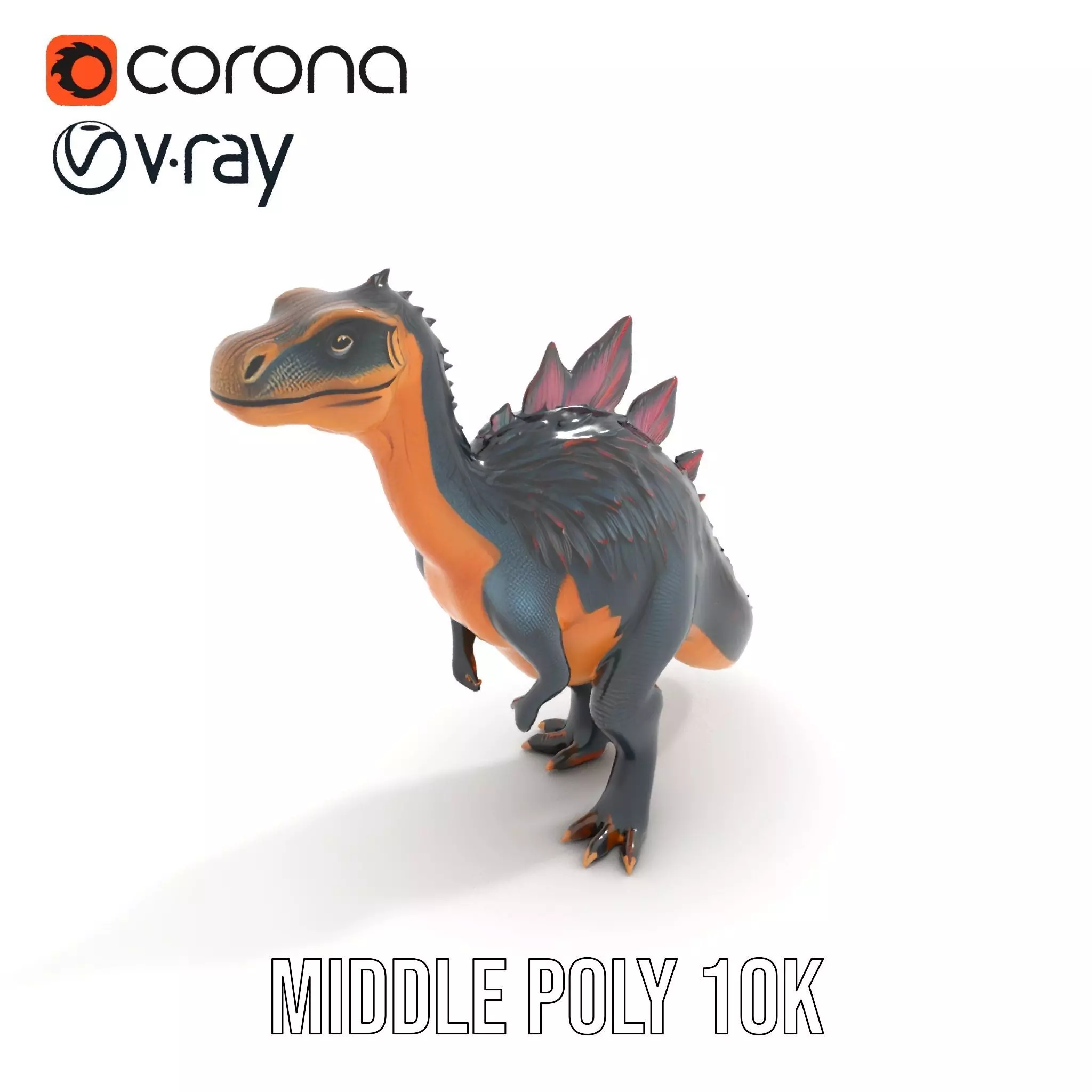 Spiky Dinosaur model pack Low-poly 3D model_7
