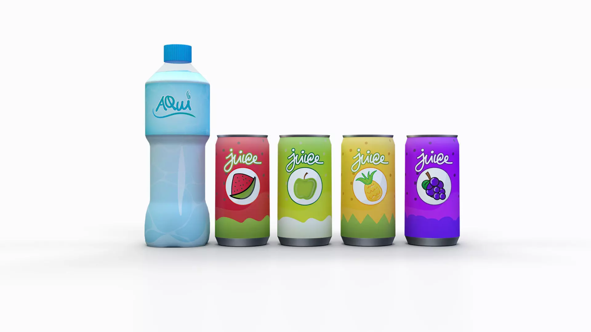 Packaged Drinks 3D model_1