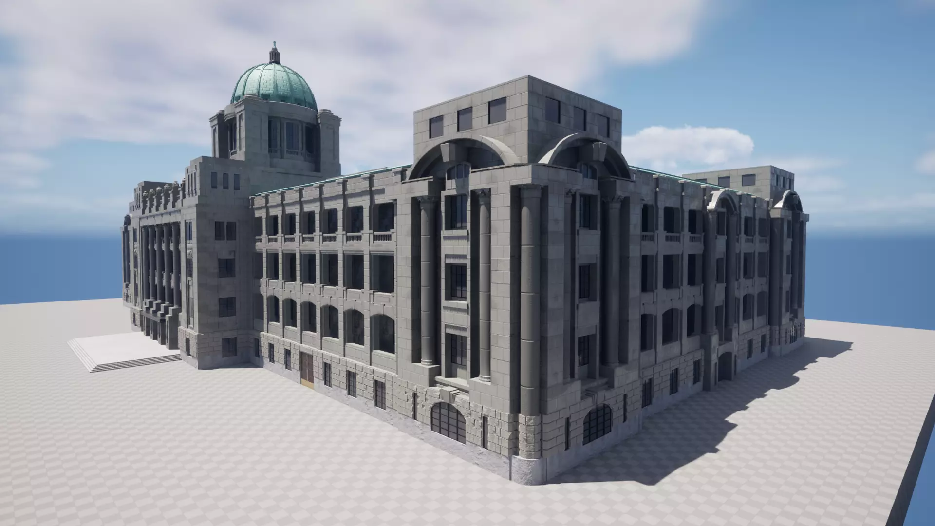 ELVIS Korean Neoclassical Government Office Low-poly 3D model_9