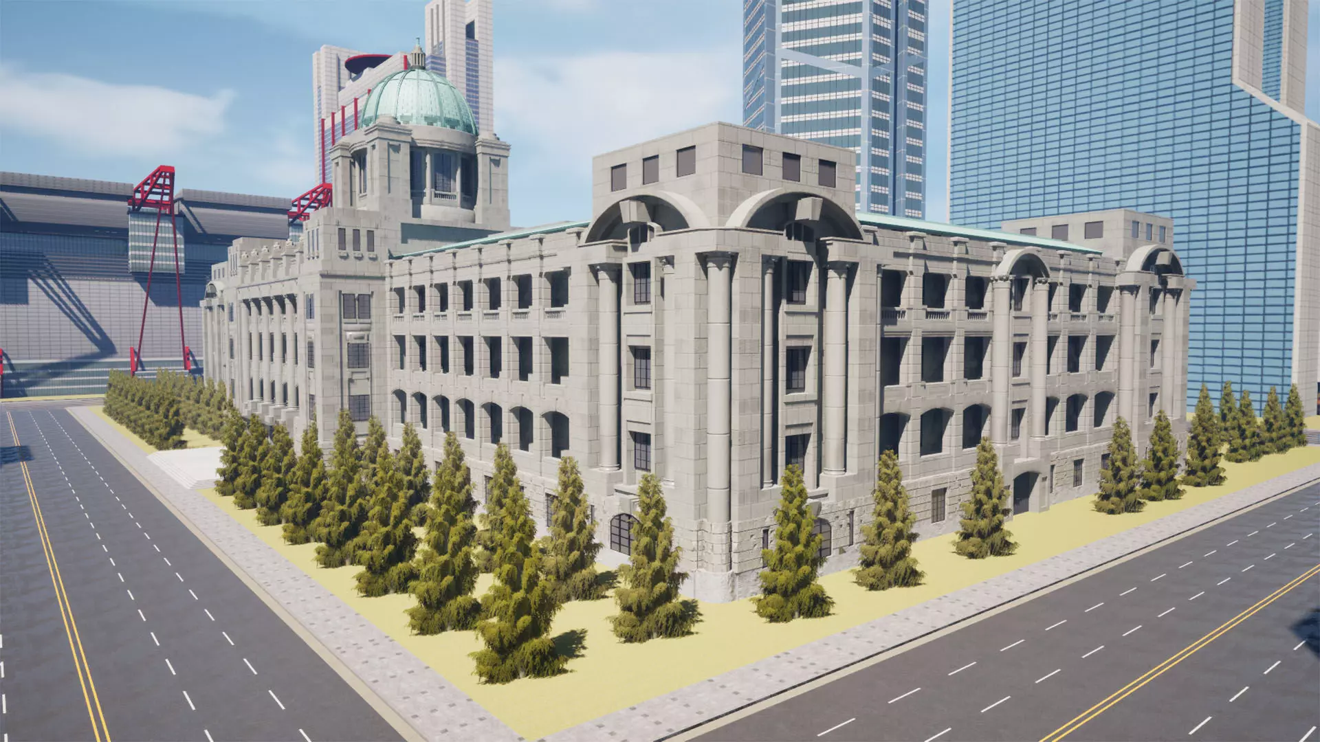 ELVIS Korean Neoclassical Government Office Low-poly 3D model_2