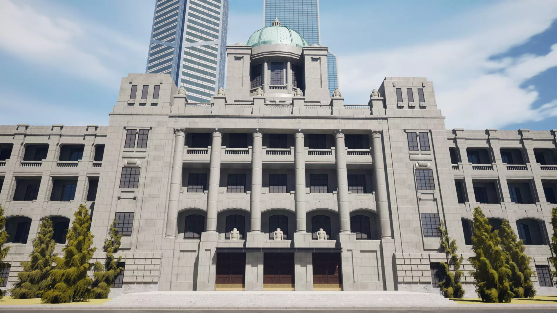 ELVIS Korean Neoclassical Government Office Low-poly 3D model_4