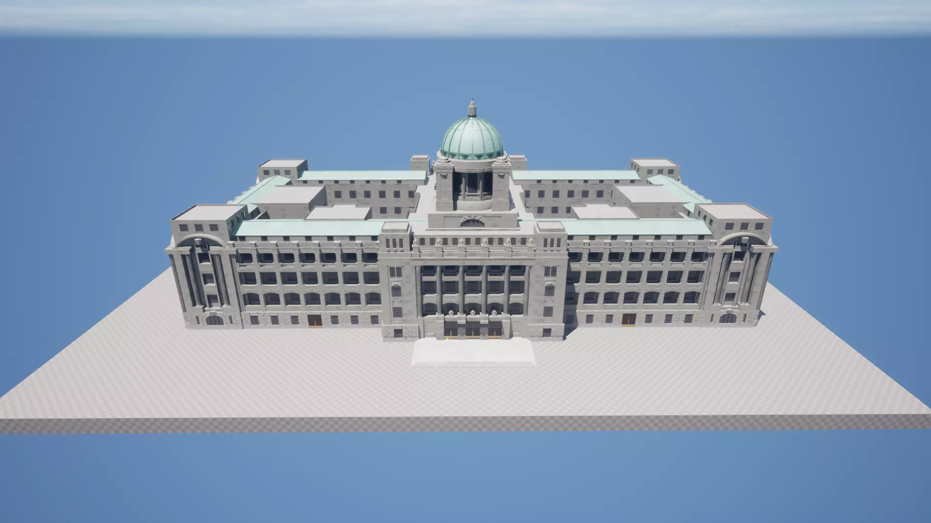 ELVIS Korean Neoclassical Government Office Low-poly 3D model_8
