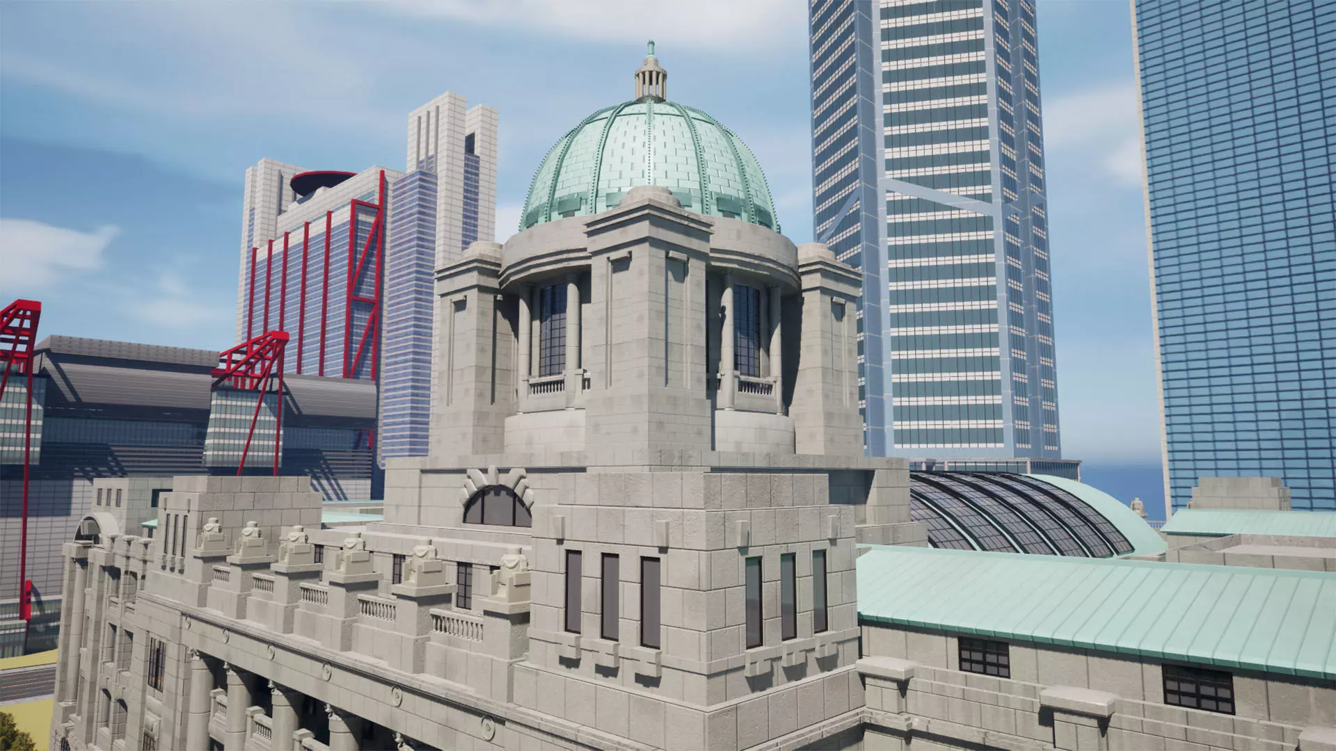 ELVIS Korean Neoclassical Government Office Low-poly 3D model_5