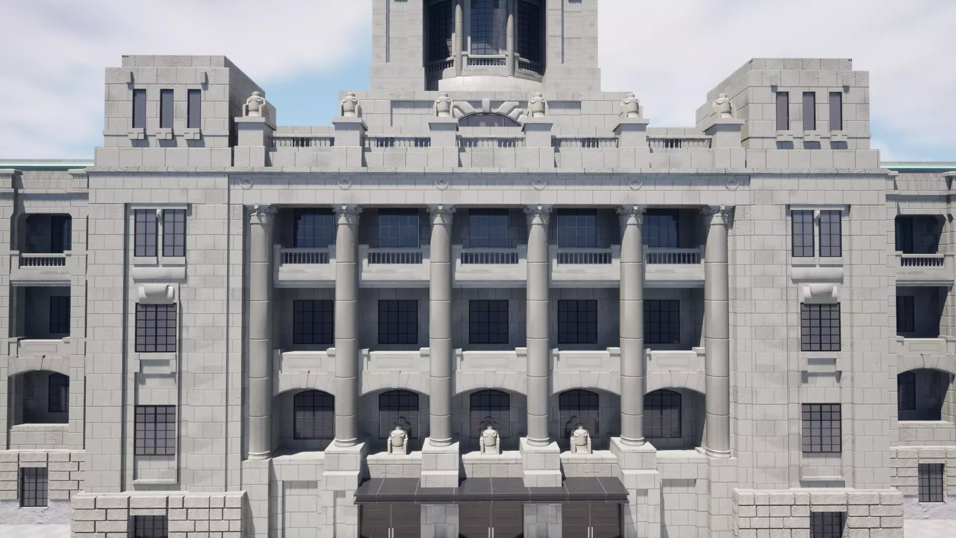 ELVIS Korean Neoclassical Government Office Low-poly 3D model_14