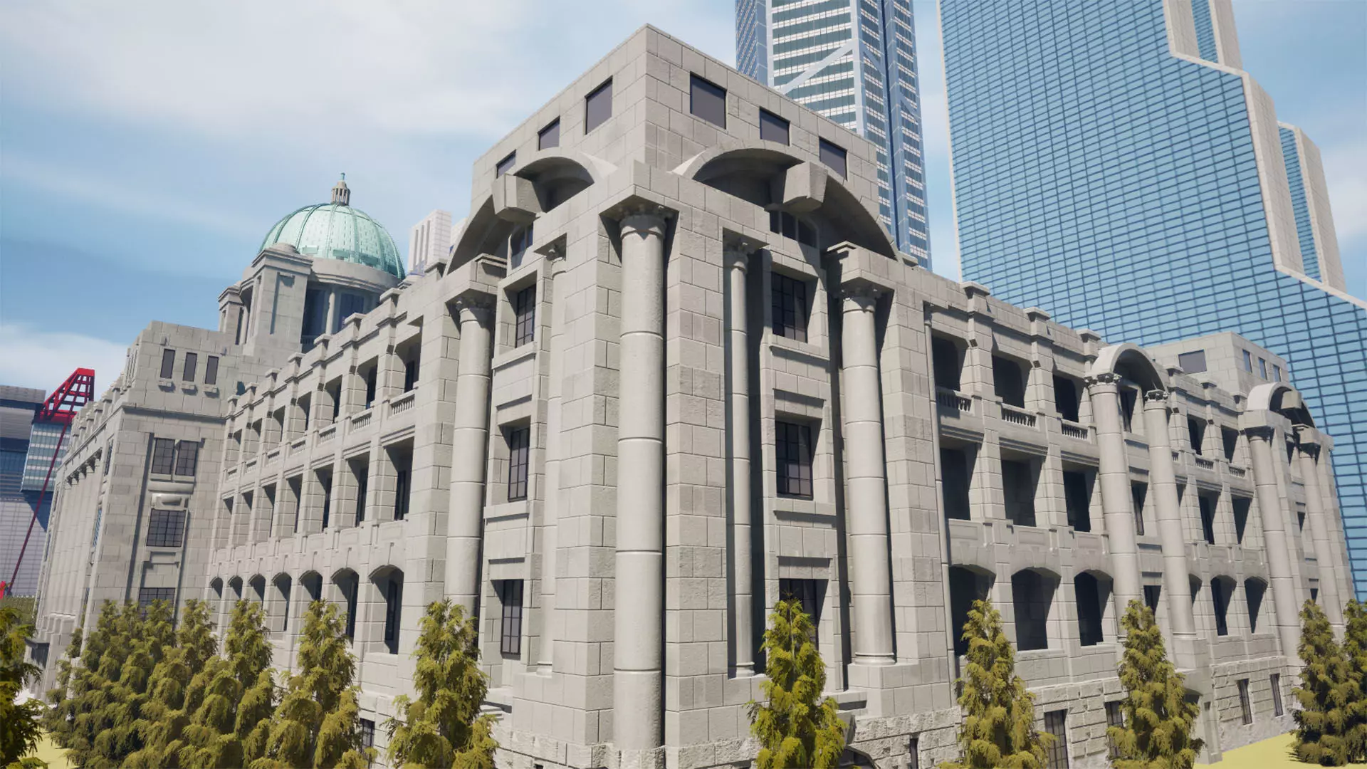 ELVIS Korean Neoclassical Government Office Low-poly 3D model_3