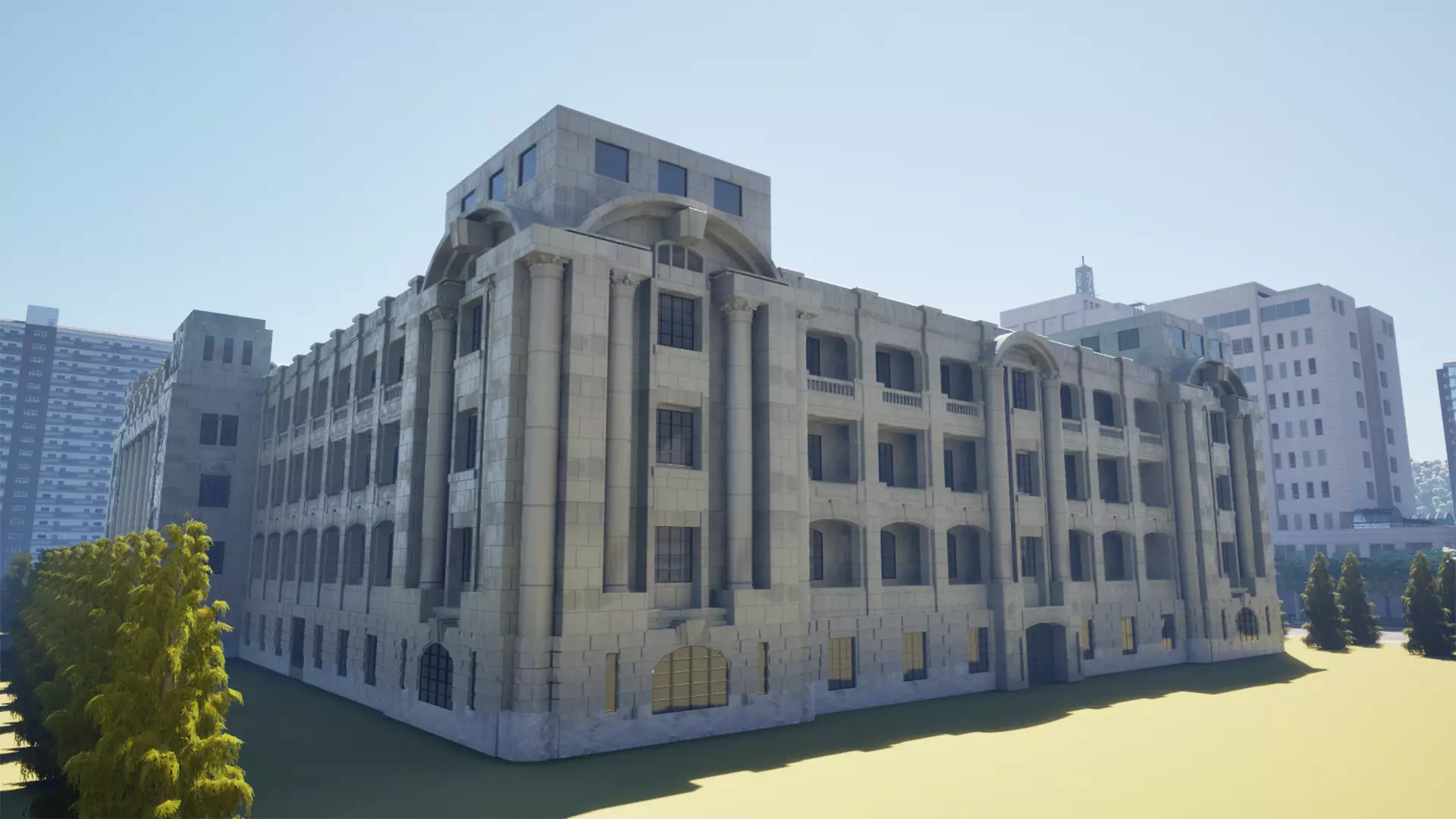 ELVIS Korean Neoclassical Government Office Low-poly 3D model_7