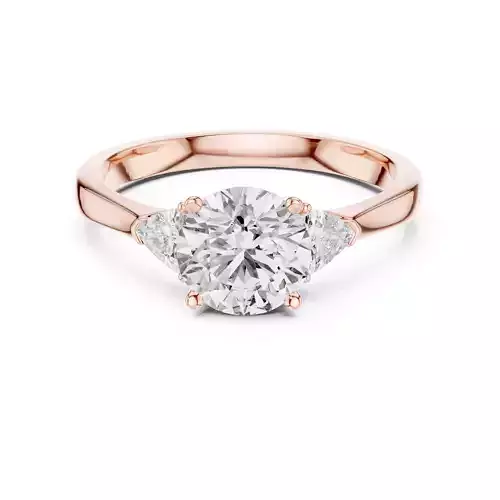 Three Stone Round and Trillion Cut Wedding Ring 3DM STL Video