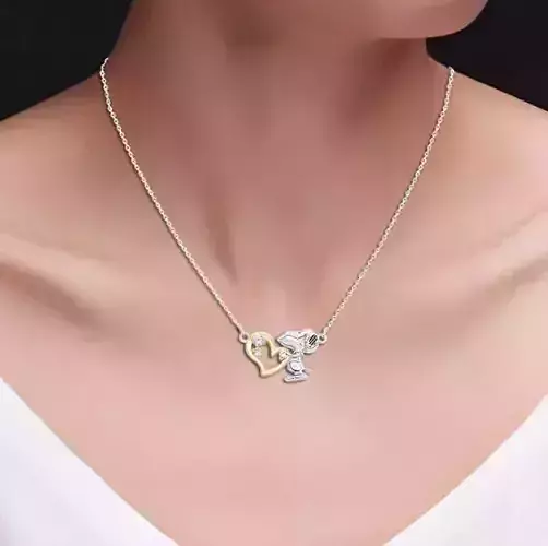 Silver Heart Hug Pendant with Stones