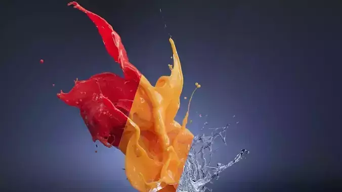 Realistic Liquid Splash  Slow Motion Alembic Cache 130 Frames 3D model