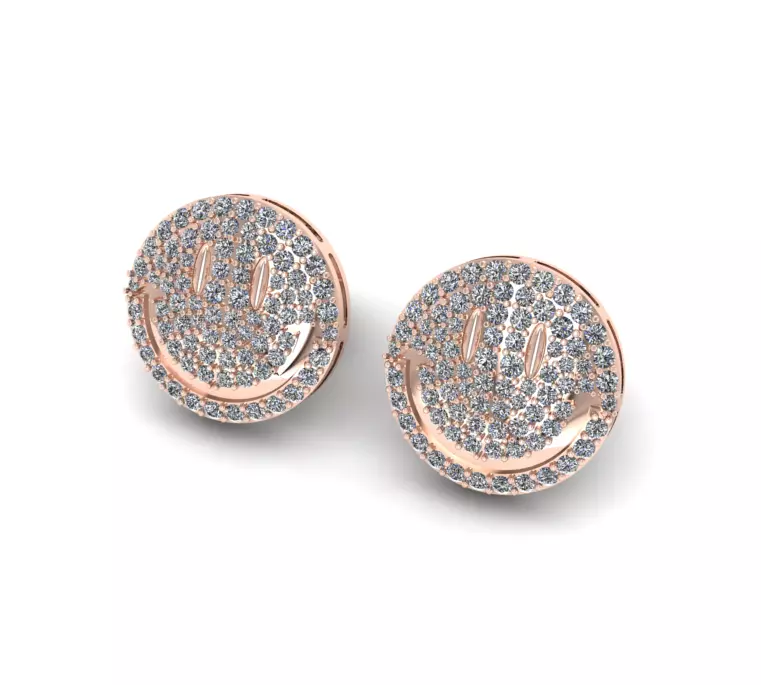 Smile Earrings Full Diamond 3D print model