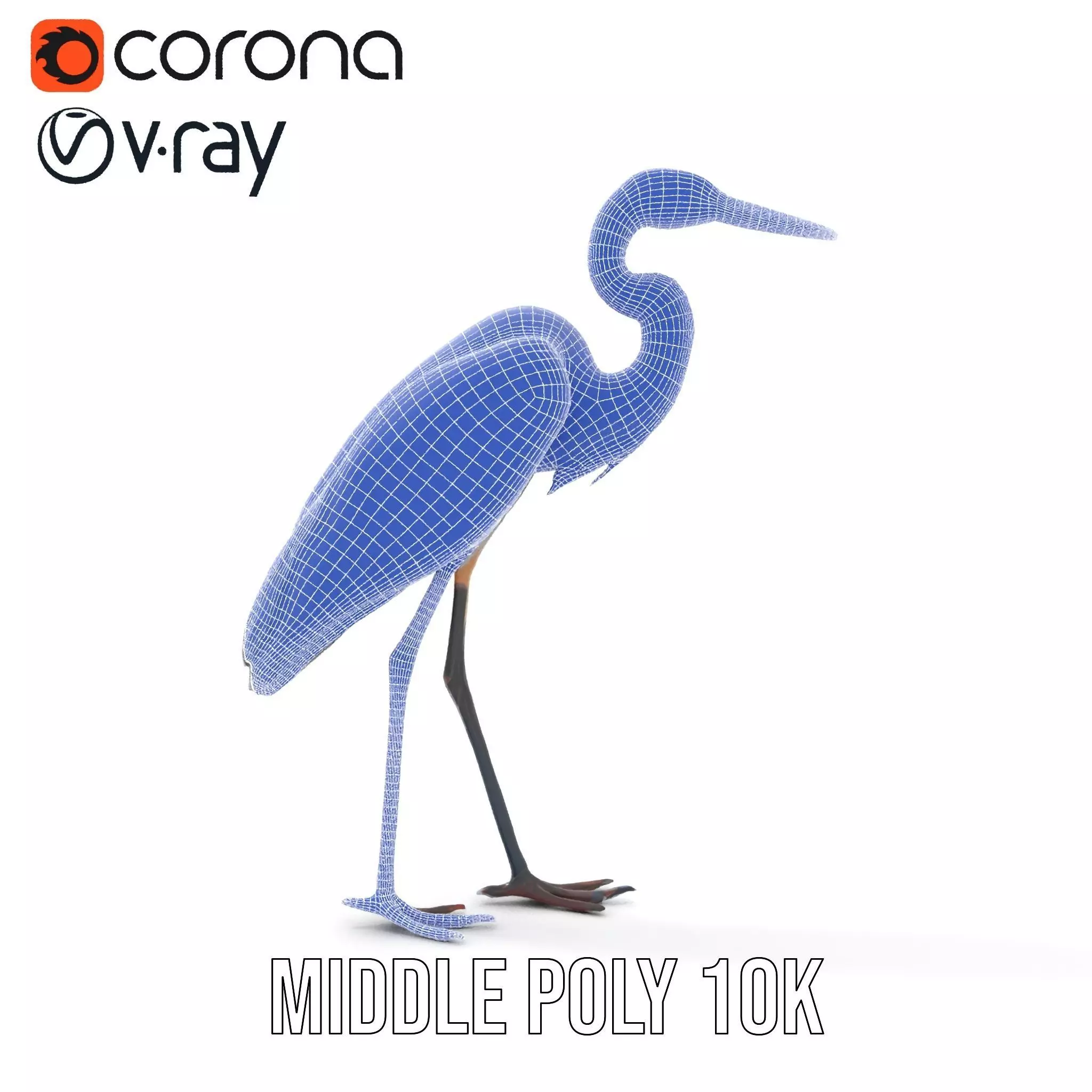 Elegant Heron model pack Low-poly 3D model_25